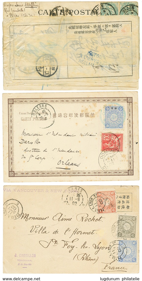 1902/04 Lot 3 Interesting Cover To And From JAPAN. Scarce. Vvf. - Otros & Sin Clasificación