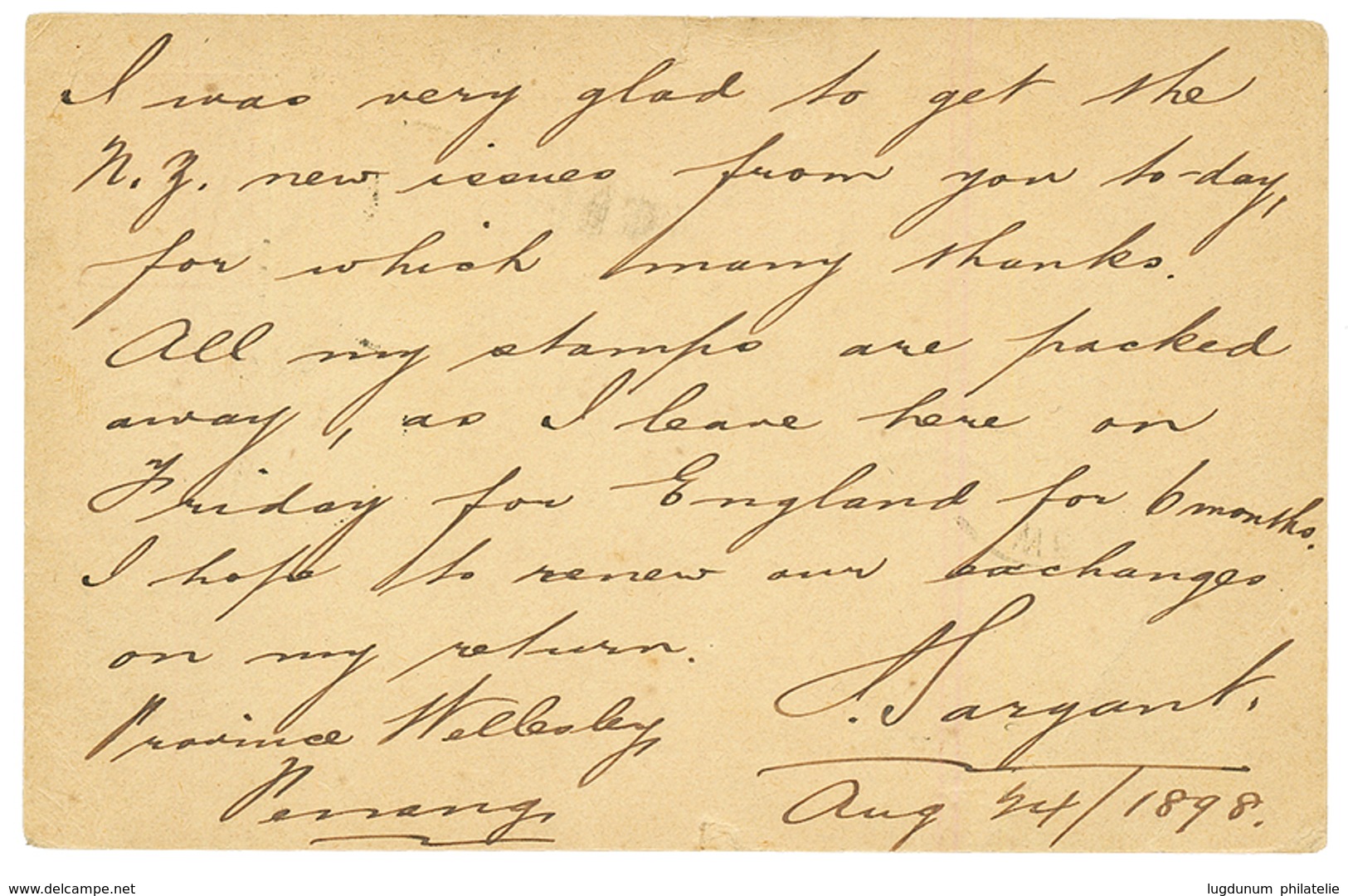 MALAYA To NEW ZEALAND : 1882 STRAITS SETTLEMENTS P./Stat. 2c + ONE CENT On 8c Canc. PENANG Via WELLINGTON NZ To NAPIER ( - Otros & Sin Clasificación