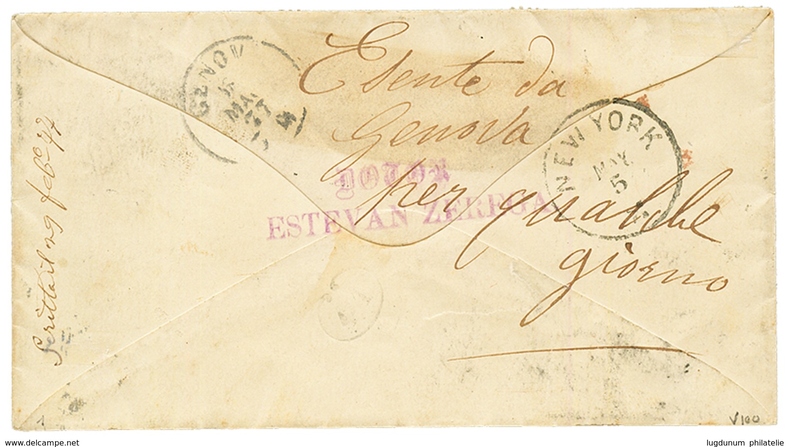 1877 MEXICO 25c Canc. FRANCO EN CHINIPAS On Envelope Via SAN FRANCISCO To ITALY Taxed On Arrival With ITALIAN POSTAGE DU - Mexico