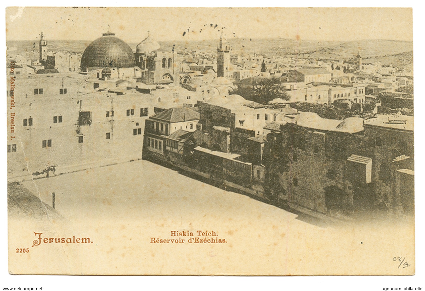 1910 TURQUIE 20p Canc. JERUSALEM GARE + PORT-SAID On Card To GERMANY. Vvf. - Palestine