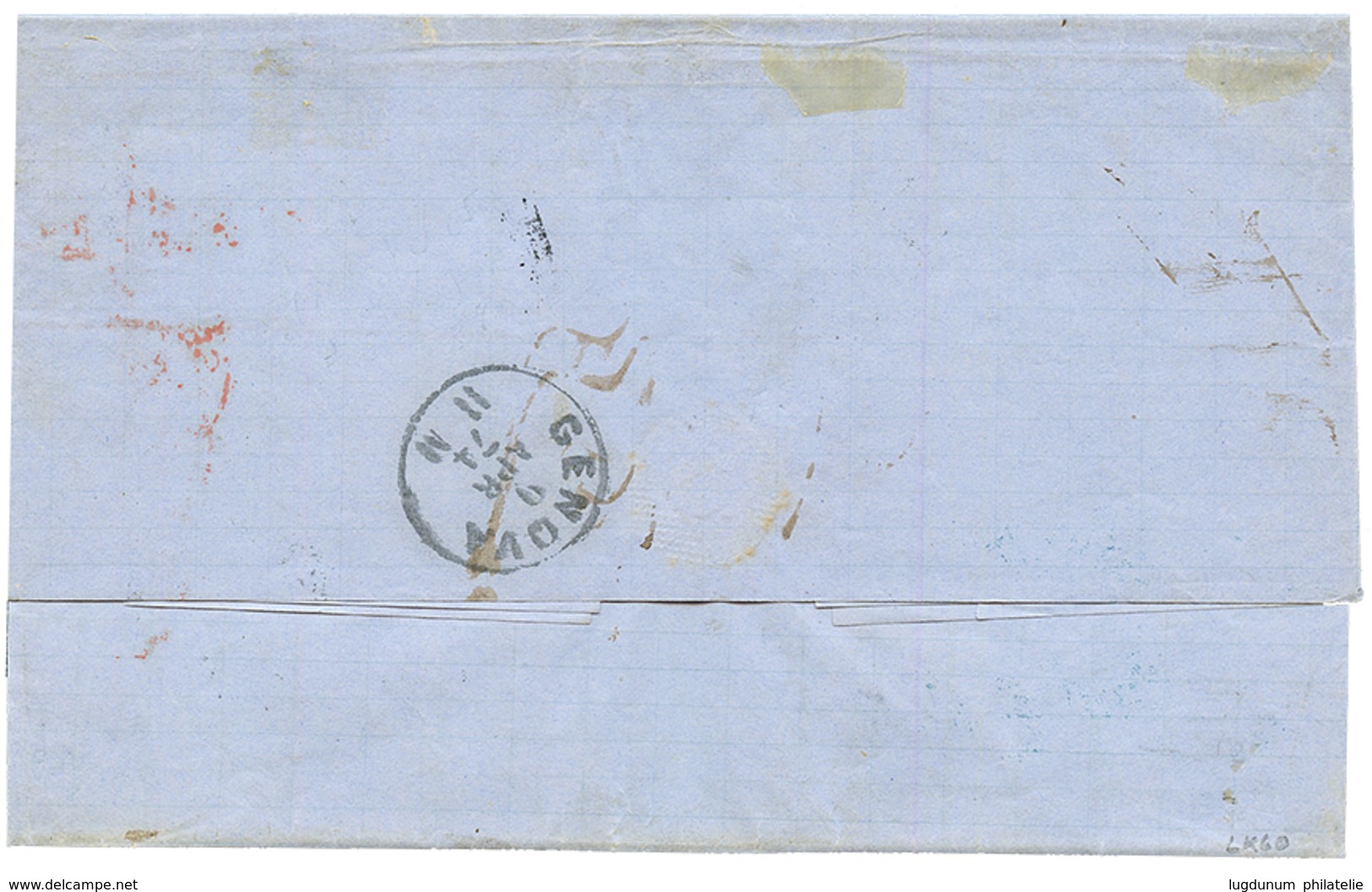 1874 URUGUAY 5c (x2) + 20c Canc. On Entire Letter From MONTEVIDEO To ITALY Taxed On Arrival With ITALIAN POSTAGE DUES 10 - Uruguay