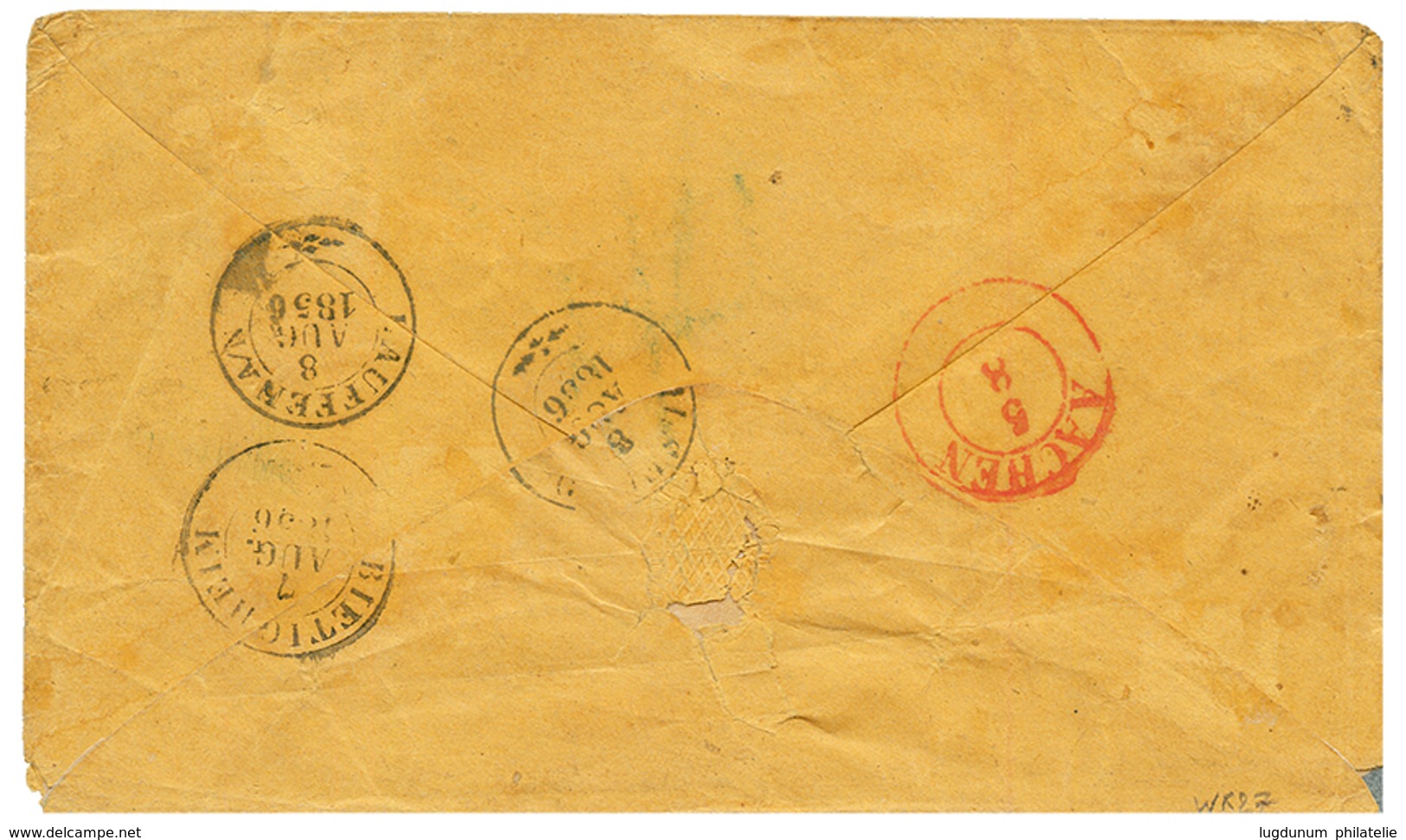 1856 DISPATCH 1c Tied By Cork Cancel On Cover To WURTTEMBERG GERMANY. Very Rare Stamp On Cover To OVERSEAS DESTINATION.  - Other & Unclassified