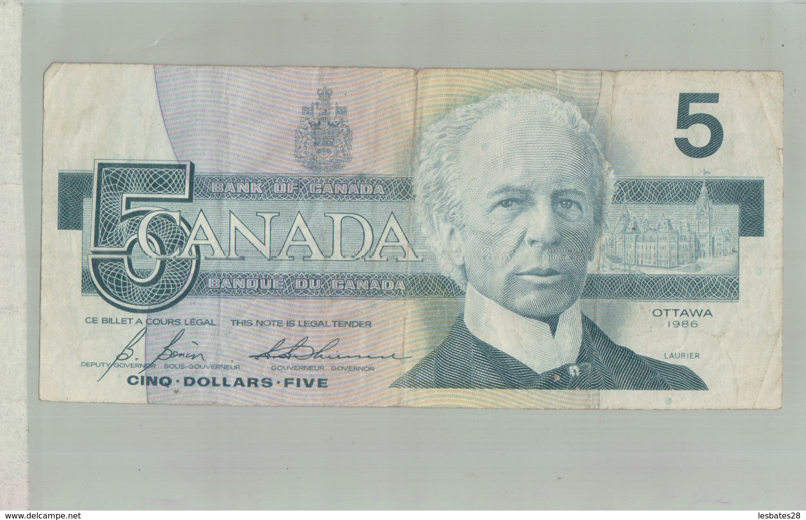 BILLET BANQUE Bank Of CANADA - 5 DOLLARS (OTTAWA 1986 -sept  2019  Alb Bil - Kanada