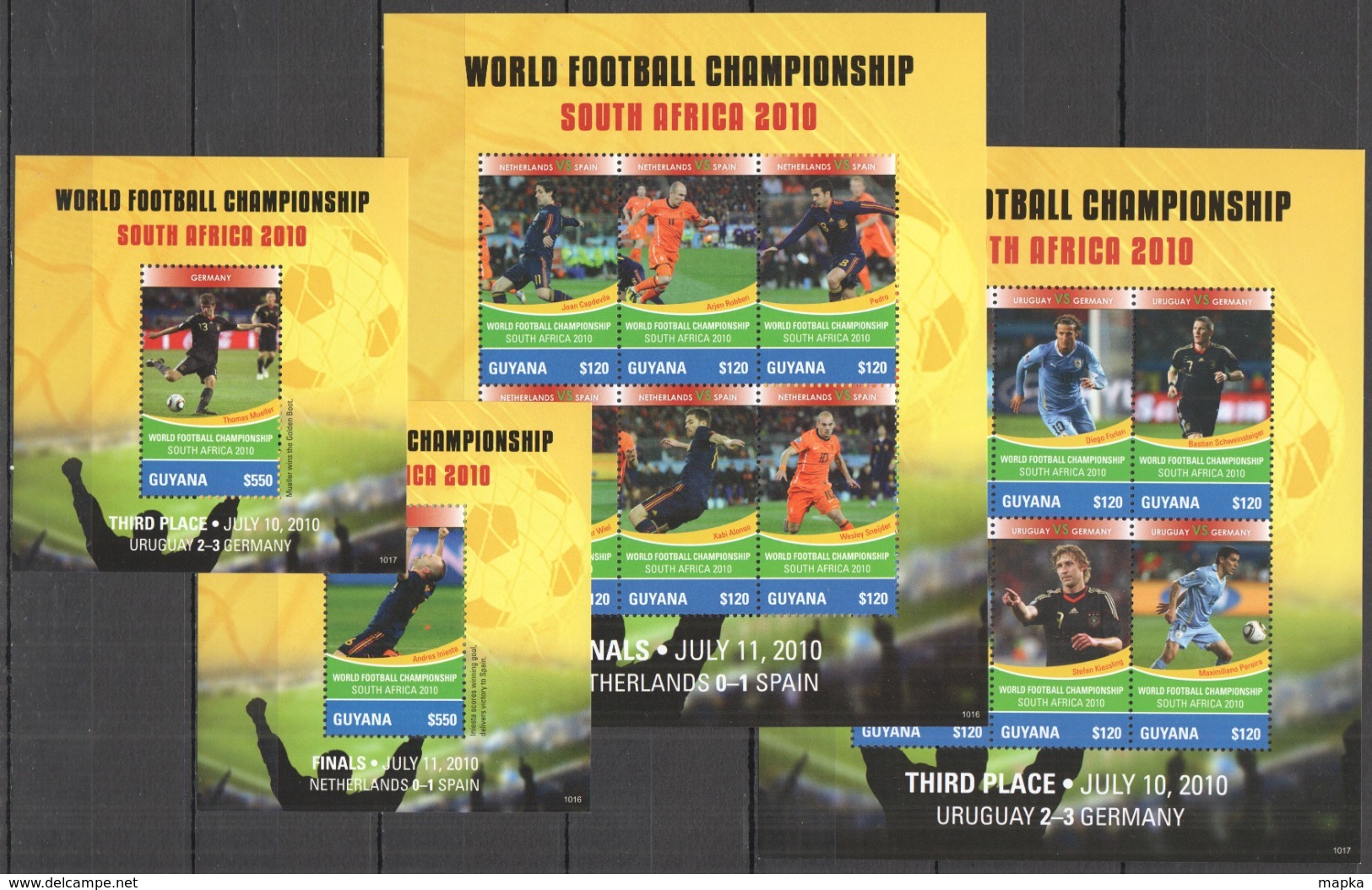 W655 2010 GUYANA SPORT FOOTBALL WORLD CUP #8104-17 MICHEL 25 EURO !! 2BL+2KB MNH - 2010 – Sud Africa