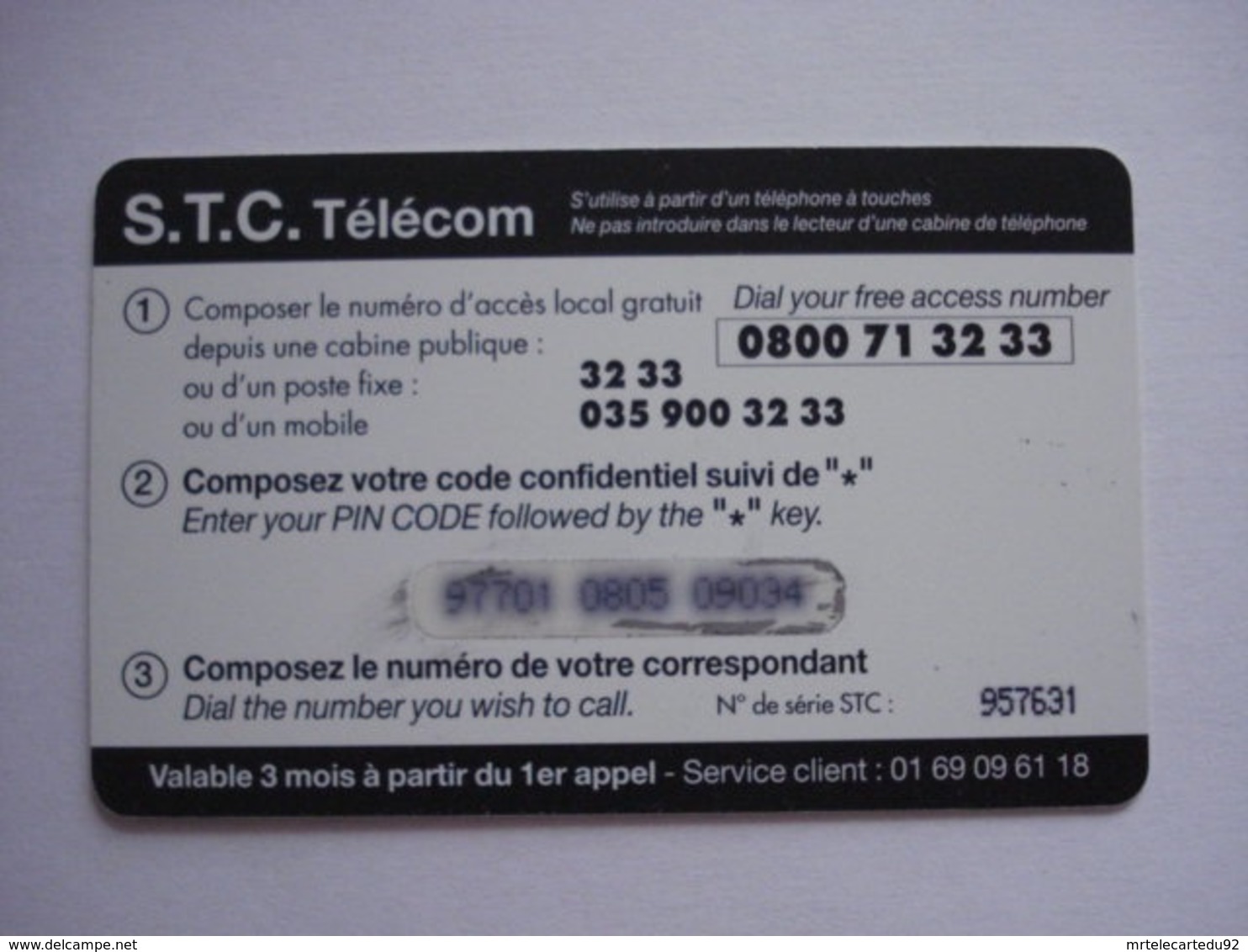 Carte Téléphonique Prépayée " S.T.C. Télécom " (utilisée Luxe). - Per Cellulari (ricariche)