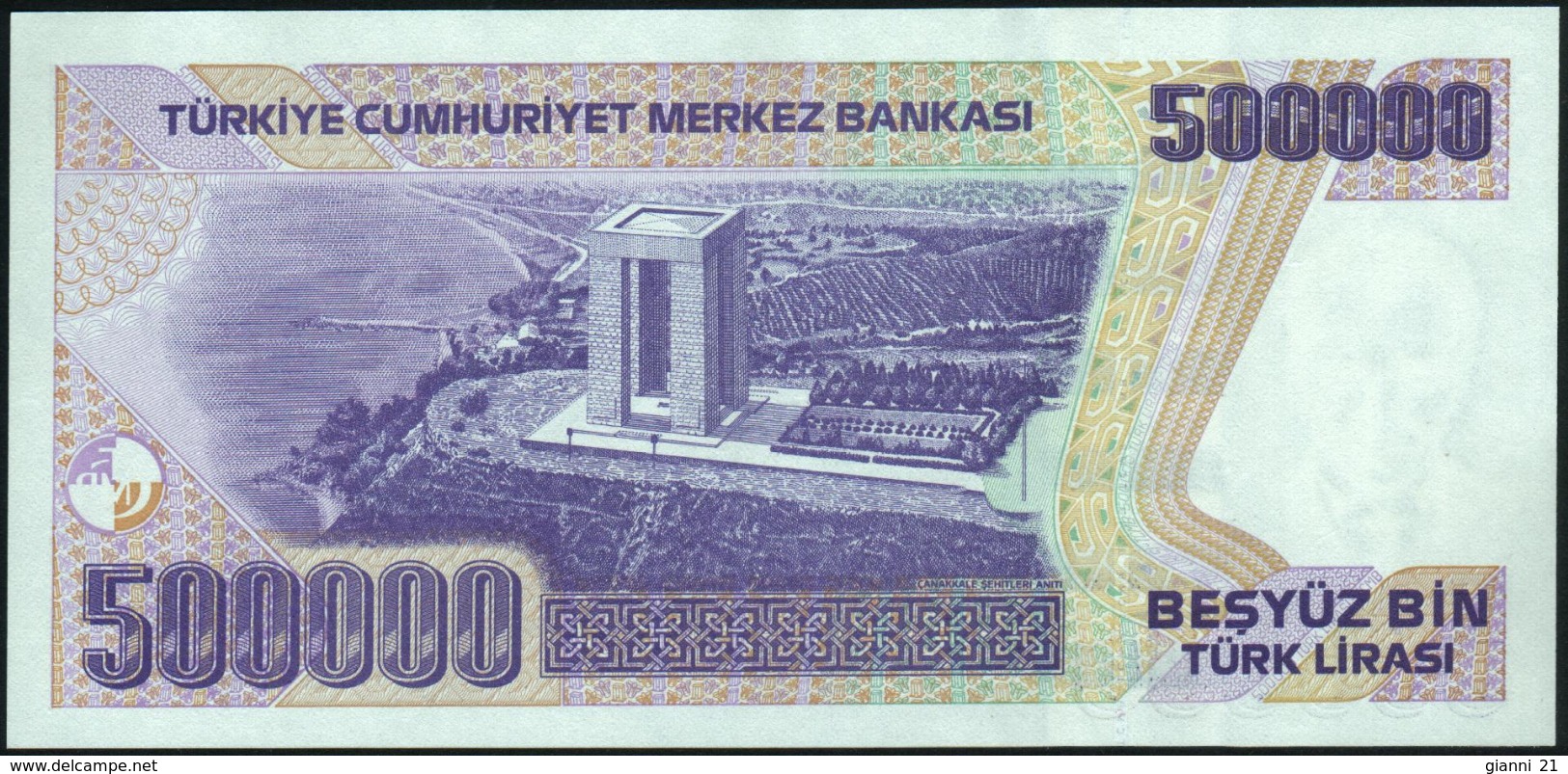 TURKEY - 500.000 Lira L.1970 {Türkiye Cumhuriyet Merkez Bankası} UNC P.212 - Türkei