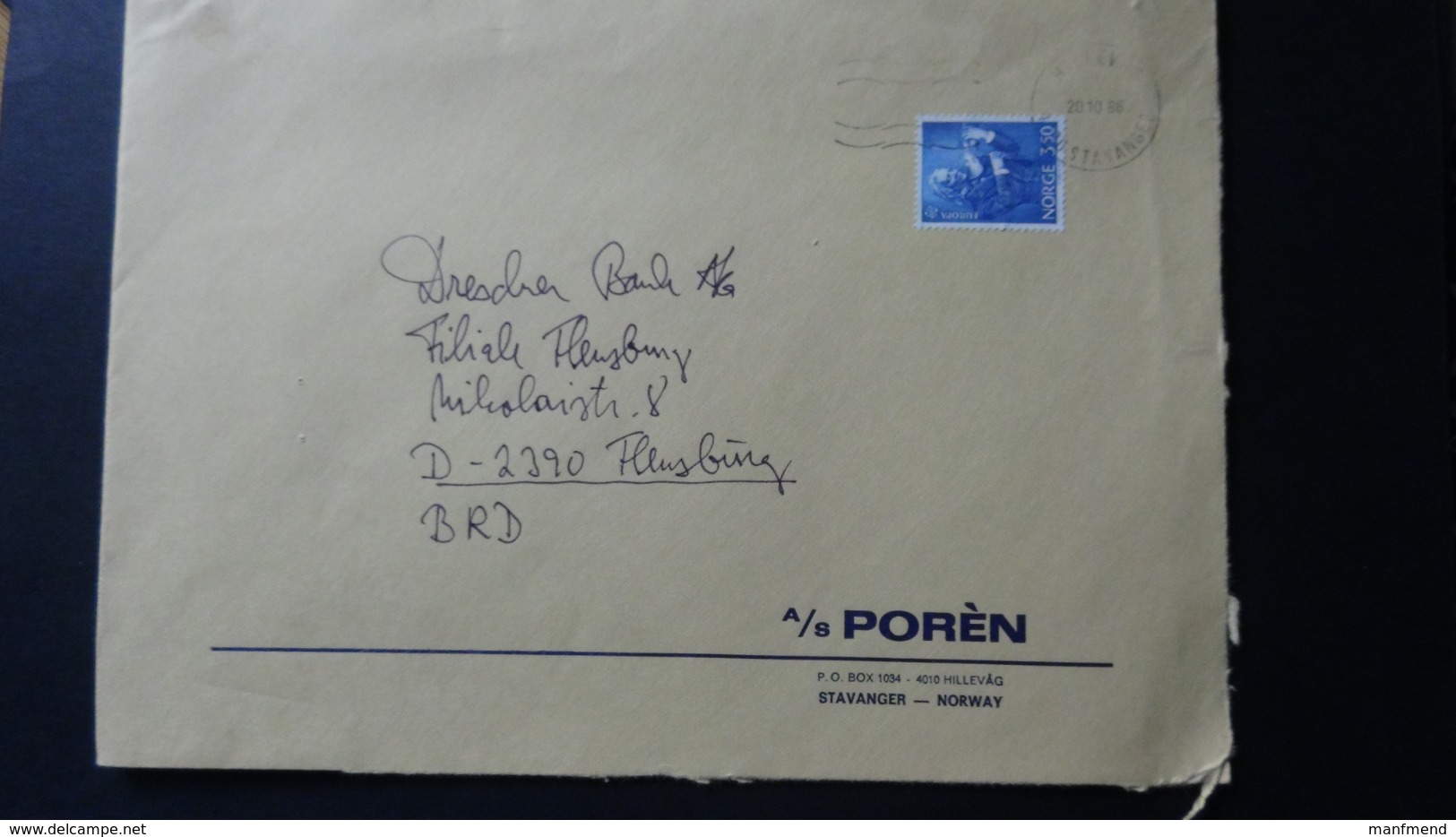 Norway - 1985 - Mi:NO 927, Sn:NO 862, Yt:NO 881 On Large Envelope - Look Scan - Briefe U. Dokumente