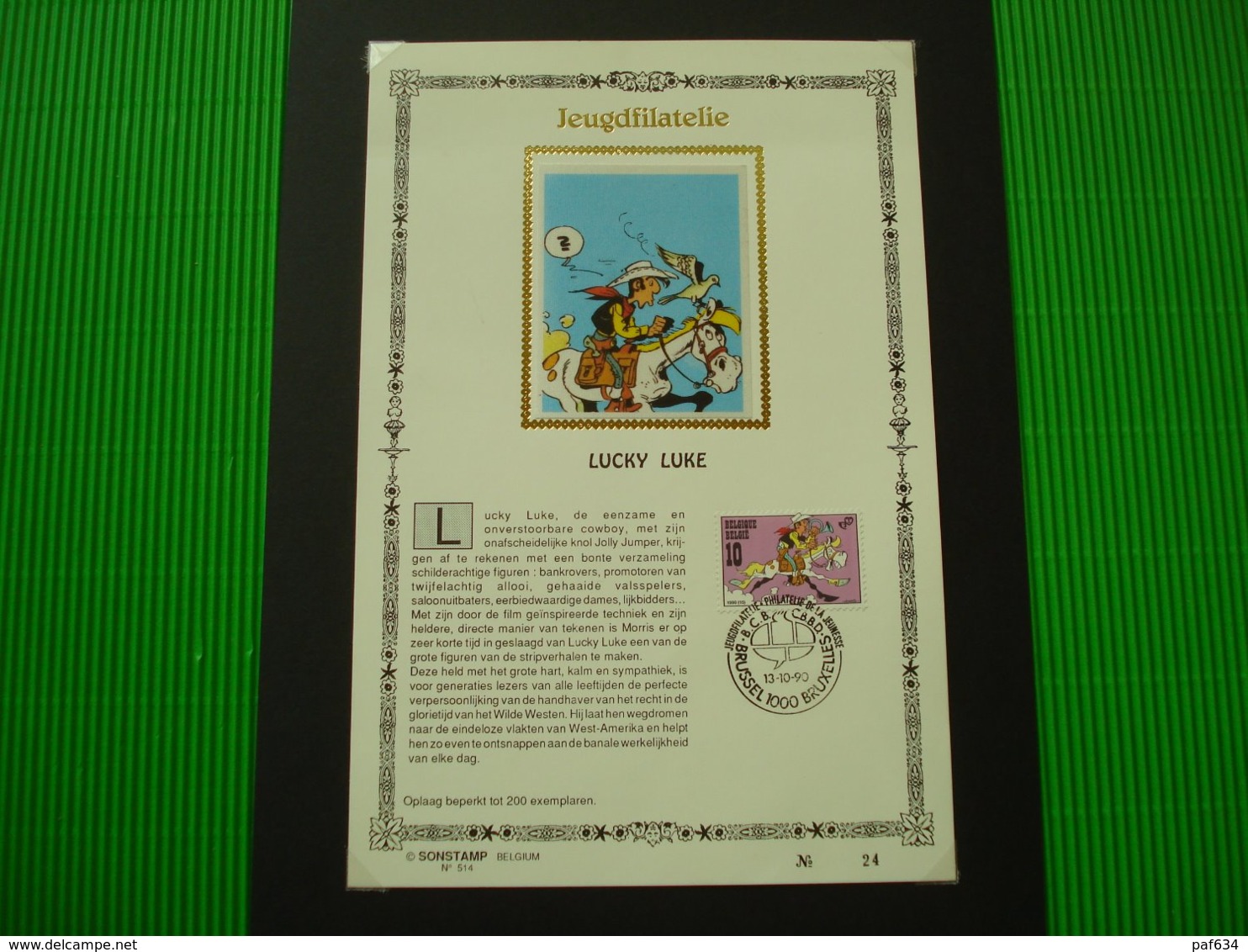 MK Op Zijde Met Mooie Afstempeling Zegel*Lucky Luke* - Souvenir Cards - Joint Issues [HK]