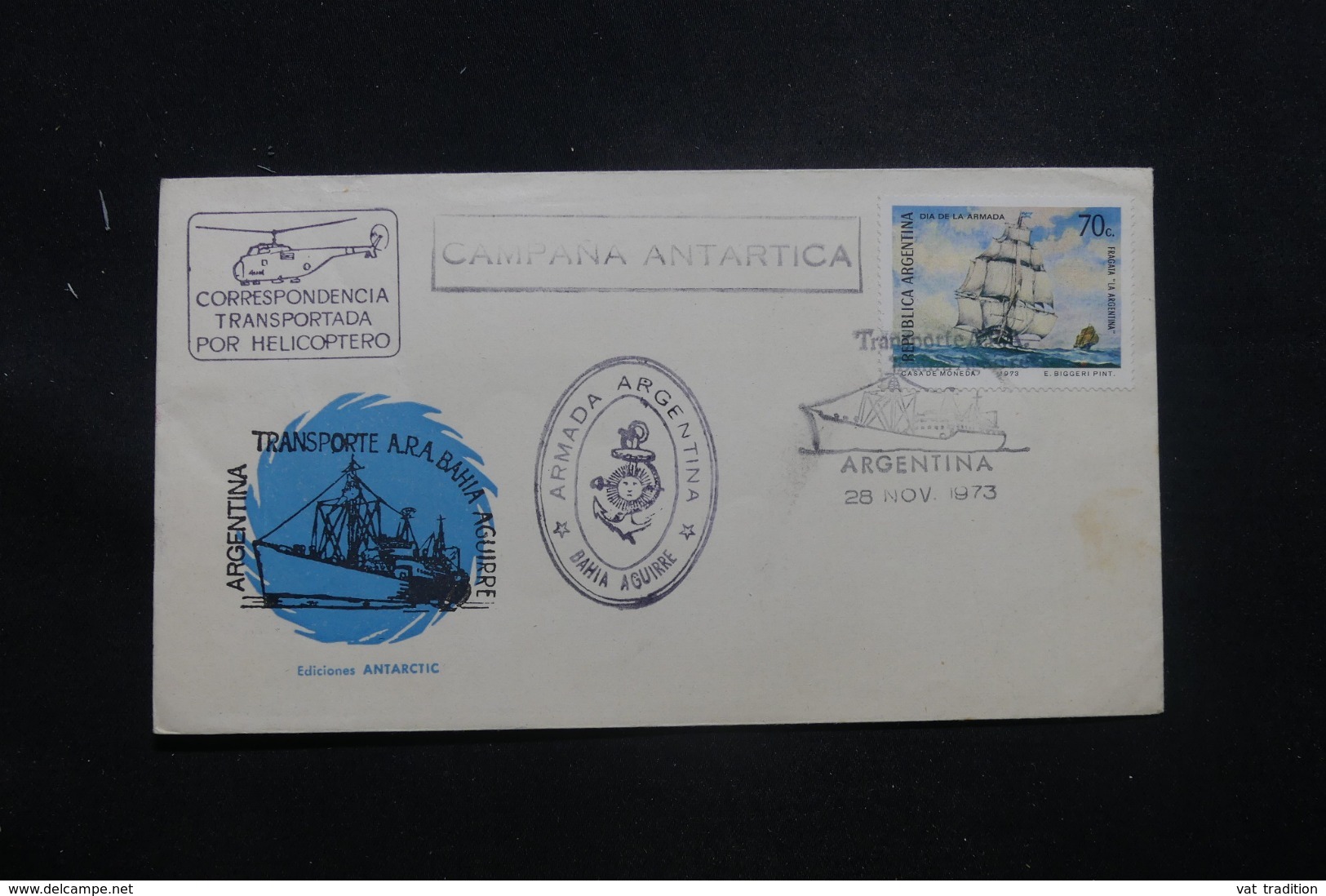 ARGENTINE - Enveloppe Par Hélicoptère En 1973, Affranchissement Et Cachets Plaisants - L 42373 - Storia Postale