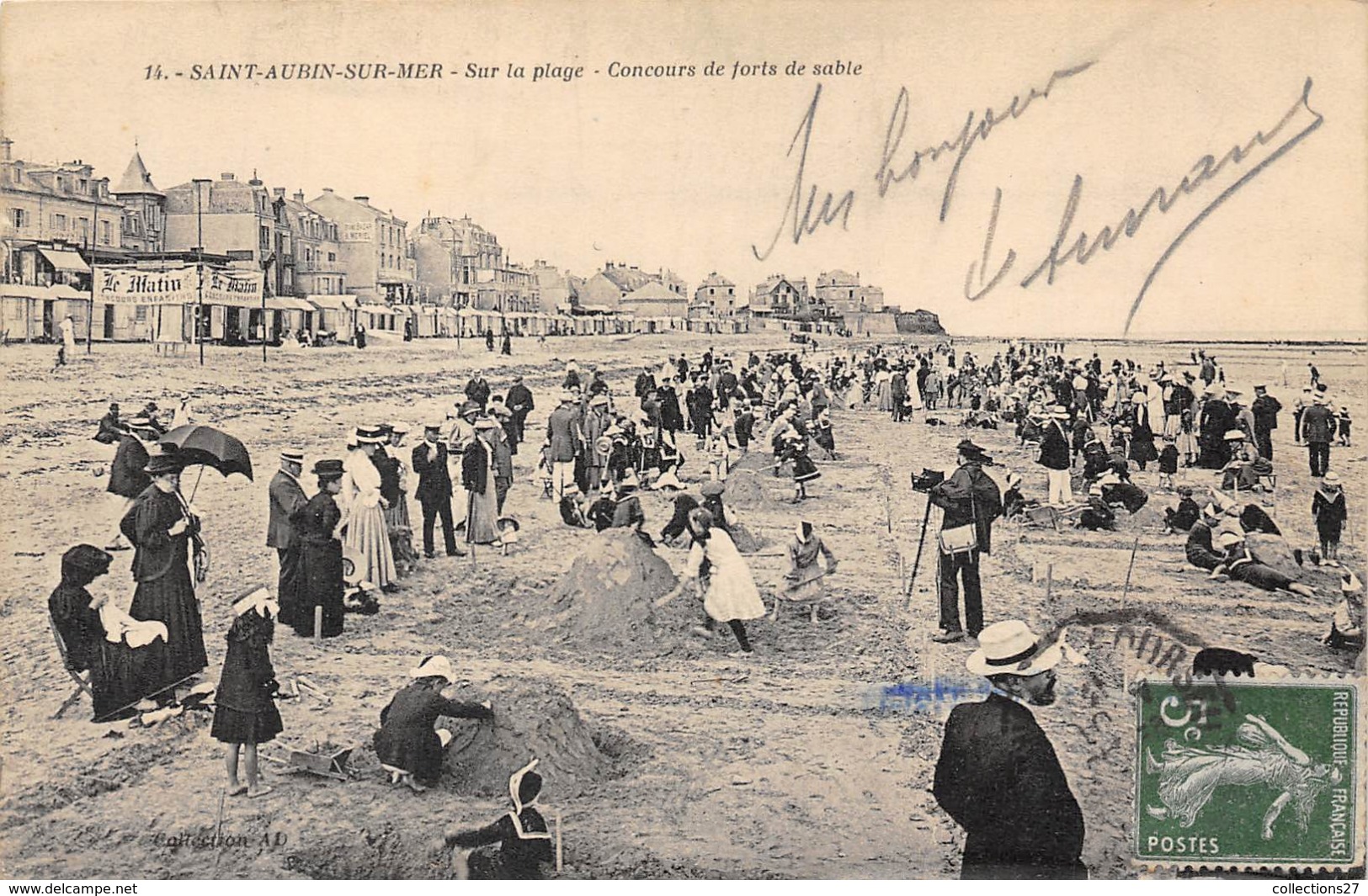 14-SAINT-AUBIN-SUR-MER- SUR LA PLAGE CONCOURS DE FORTS DE SABLE - Saint Aubin