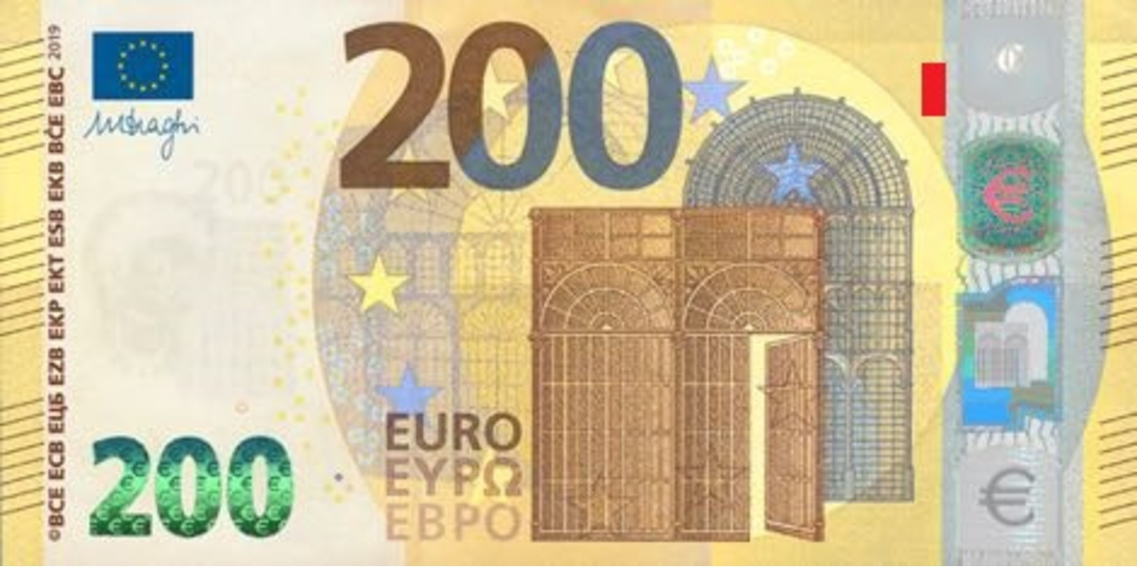 EURO ITALY 200 S002 A1 SE*00 UNC DRAGHI - 200 Euro