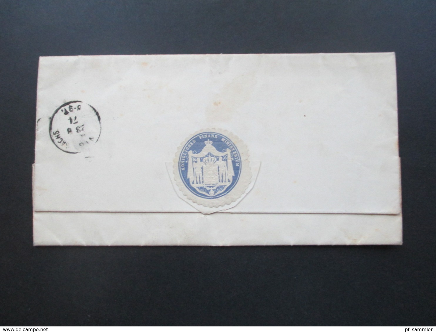 DR Brustschild 1874 Brief / Geprägtes Briefpapier Des Finanz Ministerium Berlin - Penig Königliches Finanz Ministerium - Storia Postale