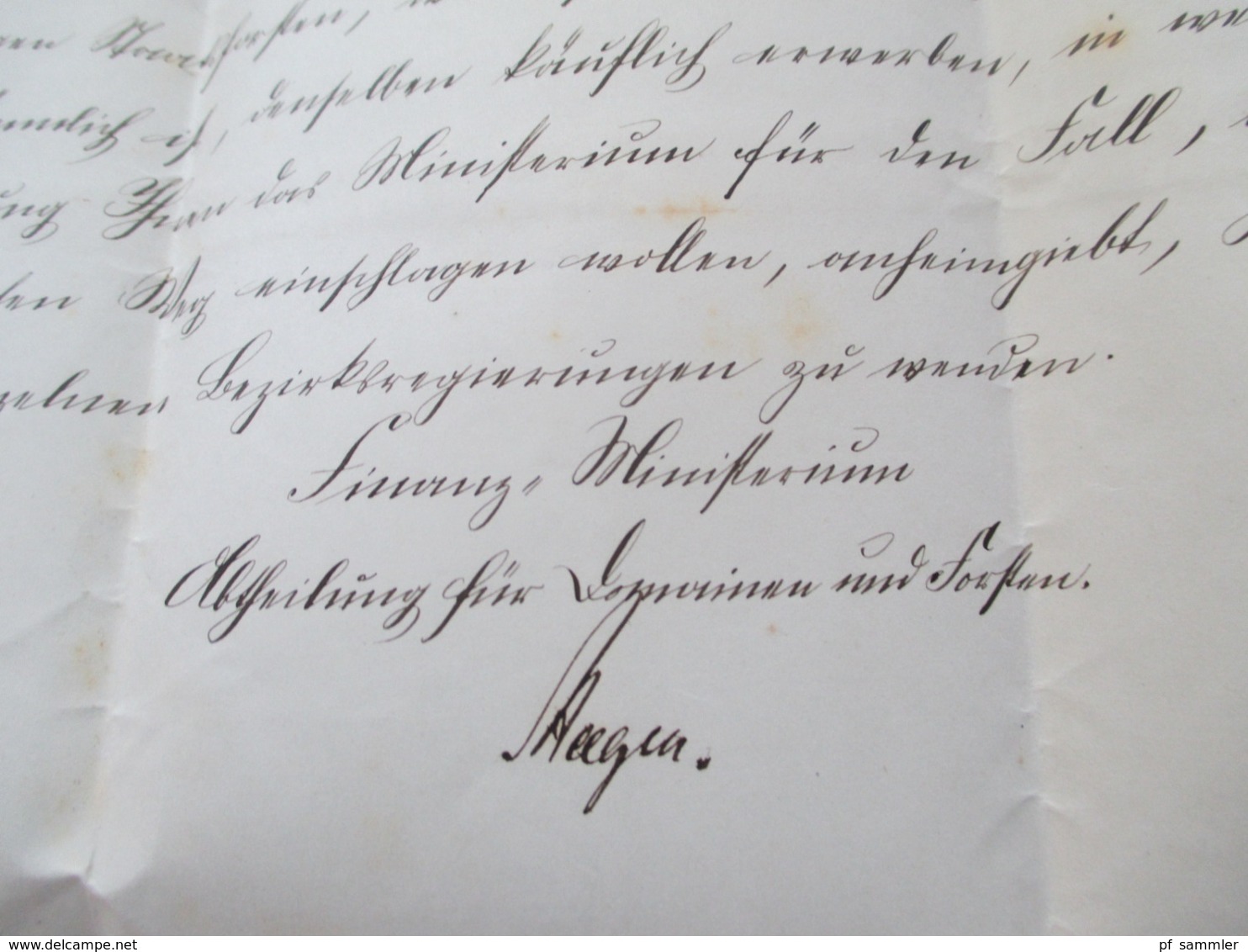 DR Brustschild 1874 Brief / geprägtes Briefpapier des Finanz Ministerium Berlin - Penig Königliches Finanz Ministerium