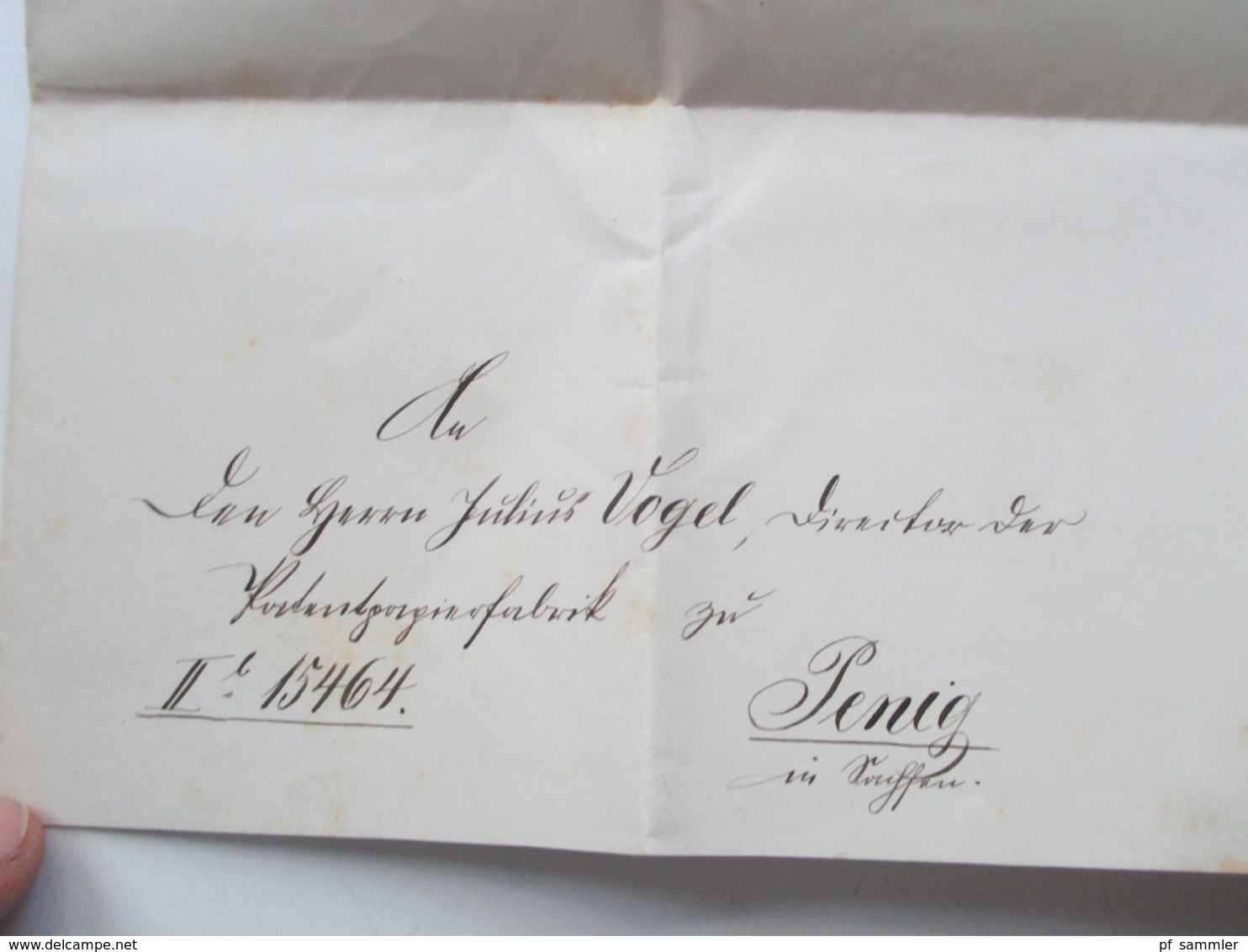 DR Brustschild 1874 Brief / geprägtes Briefpapier des Finanz Ministerium Berlin - Penig Königliches Finanz Ministerium