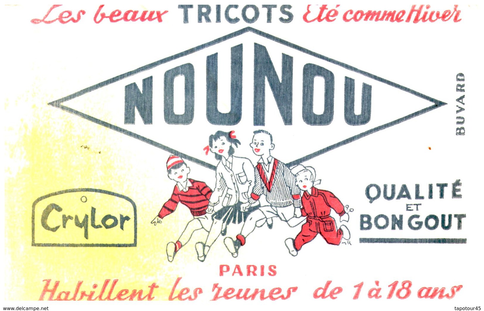 Tr N/Buvard Tricots   "NouNou"  (Format 21 X 13.5) (N= 1) - T