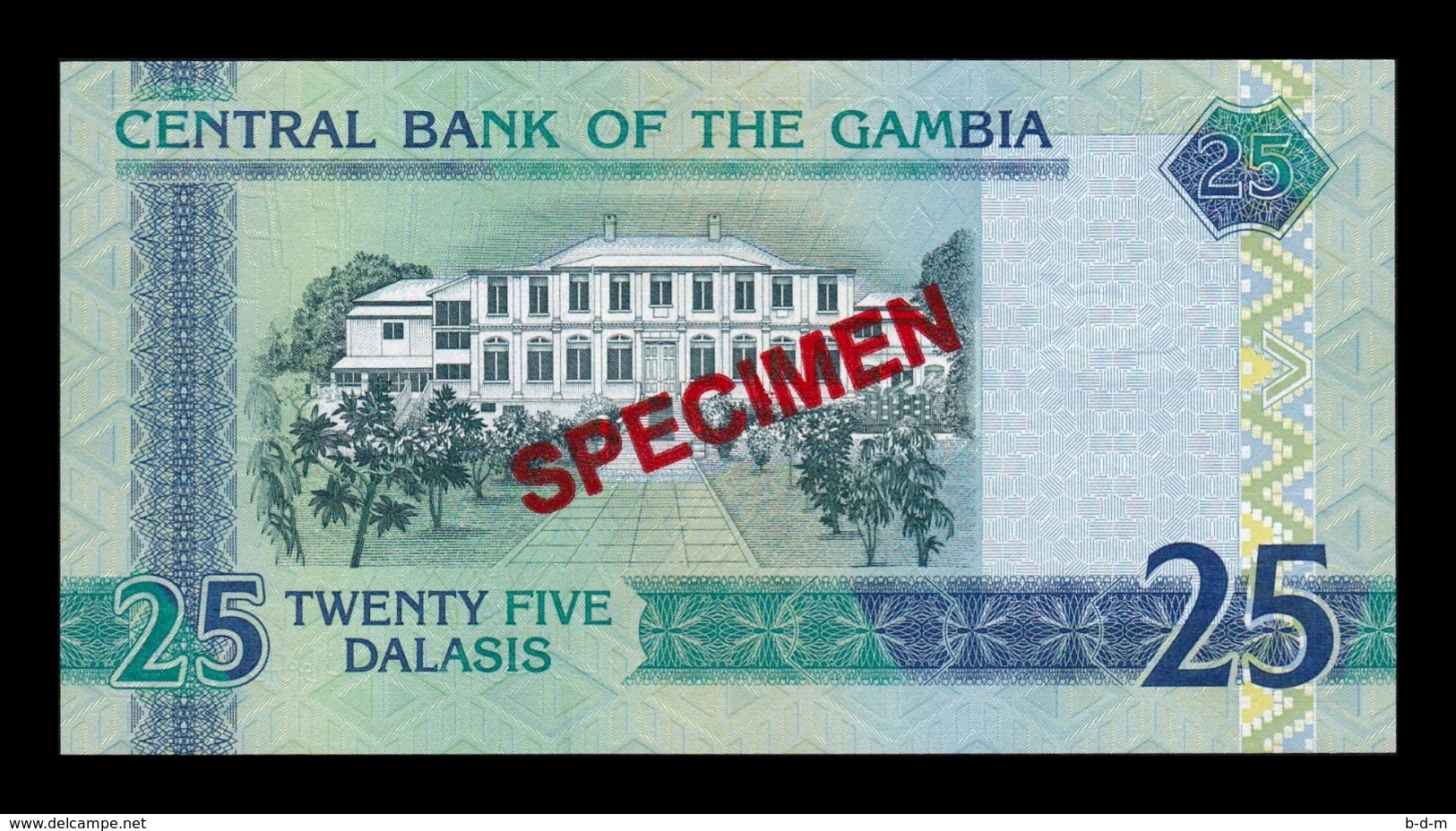 Gambia 25 Dalasis 2006-2013 Pick 27c Specimen SC UNC - Gambia