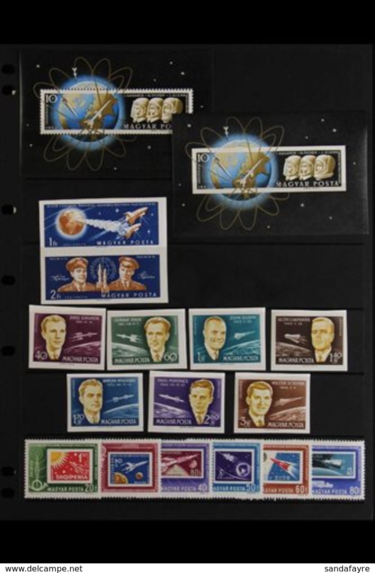 SPACE HUNGARY 1959-1965 Never Hinged Mint Collection Of Perf & Imperf Stamps And Mini-sheets On Stock Pages, Includes 19 - Non Classés