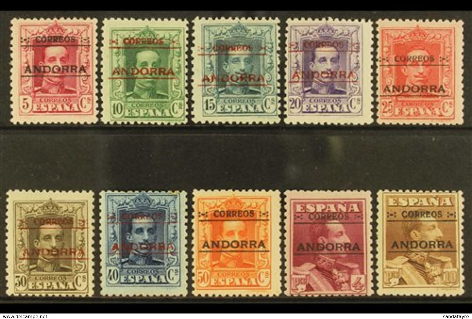 SPANISH 1928 Perf 12 X 11½ (comb) Overprints Complete Set, SG 2A/13A, Fine Mint, The 40c With Toned Perf At Top, Otherwi - Otros & Sin Clasificación