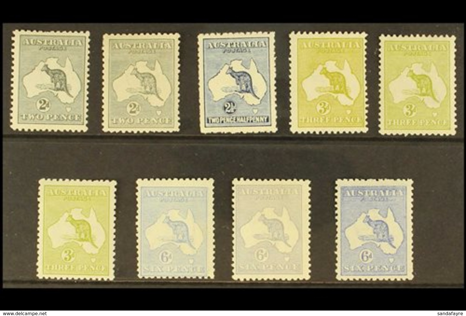 1915-27 MINT ROO SELECTION Presented On A Stock Card That Includes (Narrow Crown Wmk) 2d Grey (Die I) SG 35, 2d Grey (Di - Autres & Non Classés