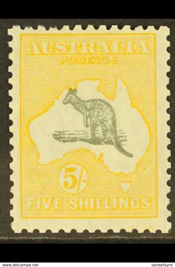 1929-30 5s Grey & Yellow (Die II), SG 111, Fine Mint With A Couple Of Shortish Perf At Top. For More Images, Please Visi - Other & Unclassified