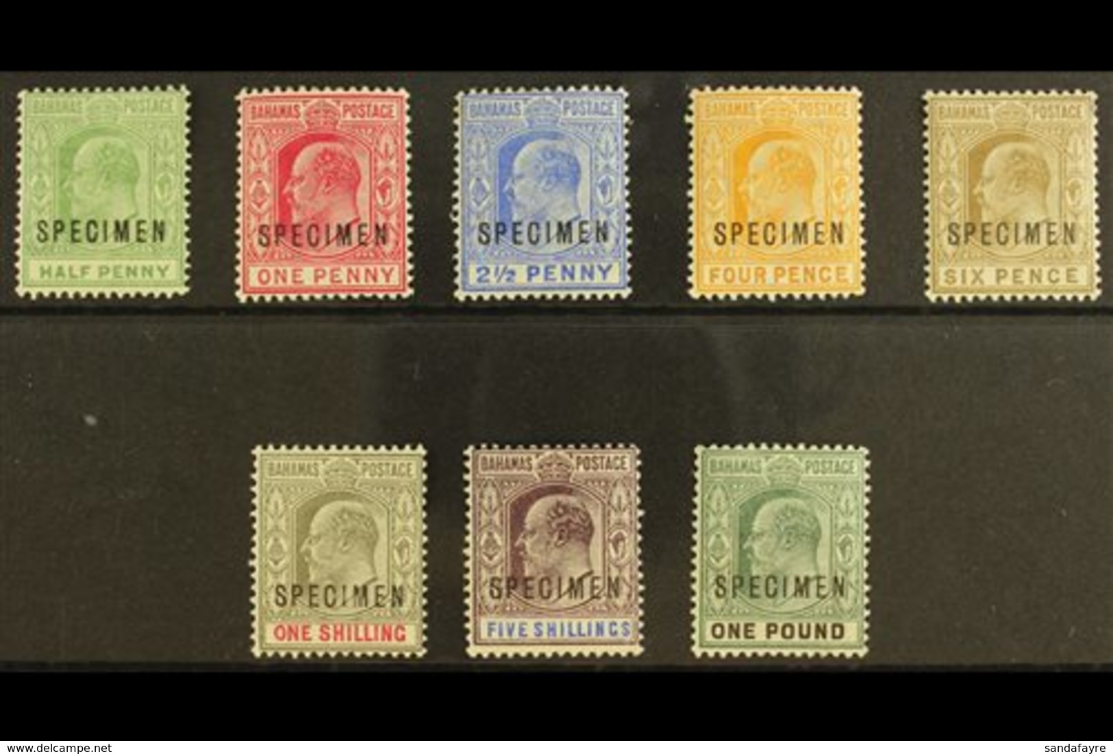 1902-06 Ed VII Set To £1 Plus 1906 ½d Green, Overprinted "Specimen", SG 62s-70s, 71s, Very Fine And Fresh Mint. (8 Stamp - Sonstige & Ohne Zuordnung