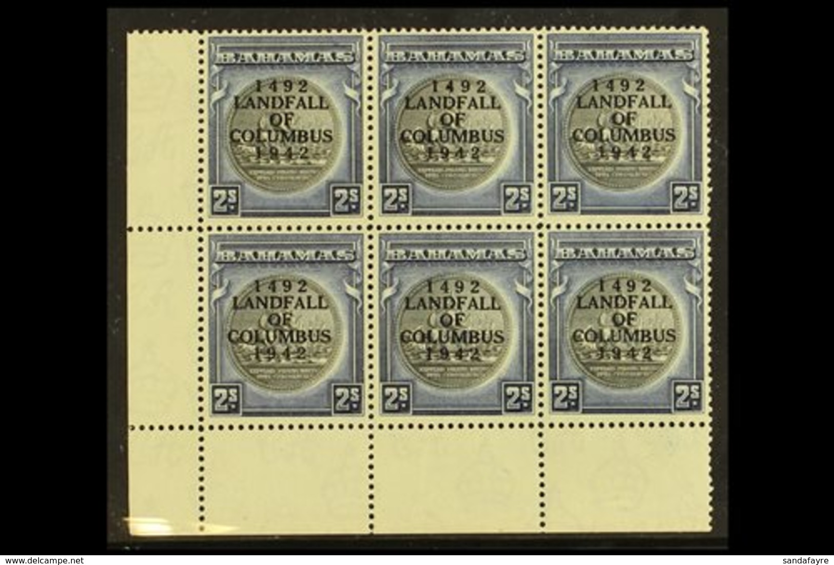 1942 2s Slate Purple & Indigo, SG 172, NHM Lower Left Corner Block Of 6. Lovely For More Images, Please Visit Http://www - Otros & Sin Clasificación