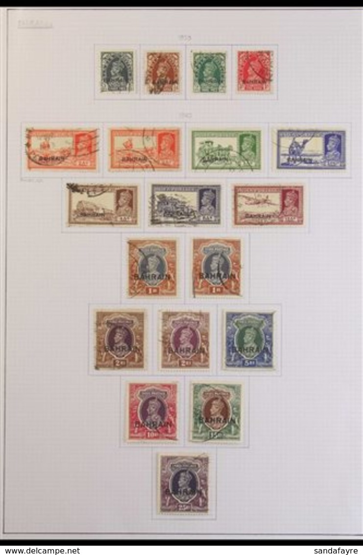 1938-50 KGVI FINE USED COLLECTION COMPLETE SETS Neatly Presented On Album Pages, Includes 1938-41 (SG 20/37), 1942-45 Wh - Bahrain (...-1965)