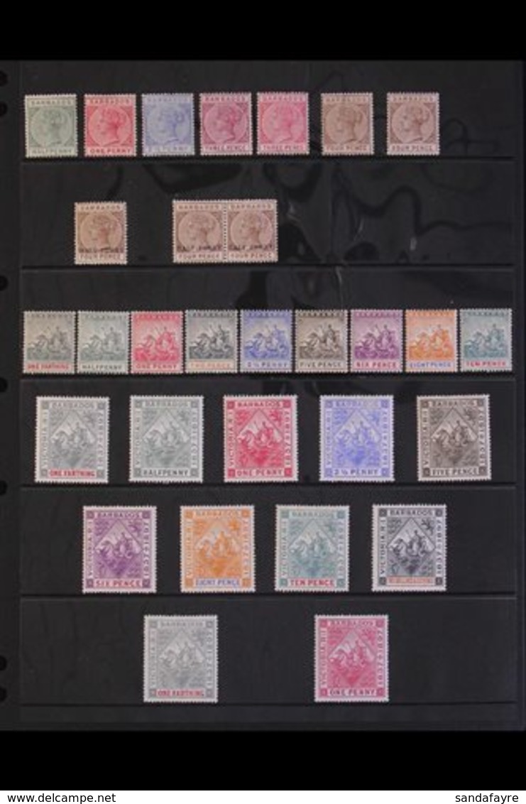 1882-98 MINT QV SELECTION Presented On A Stock Page & Includes 1882-86 ½d, 1d, 2½d, Both 3d And 4d Brown Shades, 1892 ½d - Barbades (...-1966)