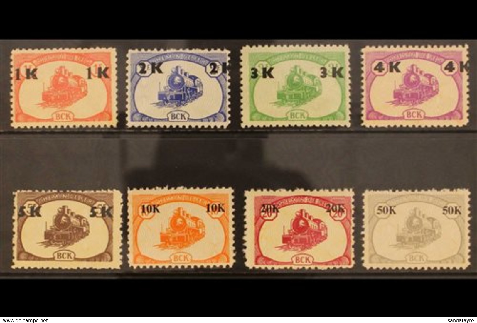 BELGIAN CONGO RAILWAY PARCELS STAMPS 1967 Third Issue Complete Surcharged Set With Values From 1k On 1f To 50k On 50f, C - Otros & Sin Clasificación