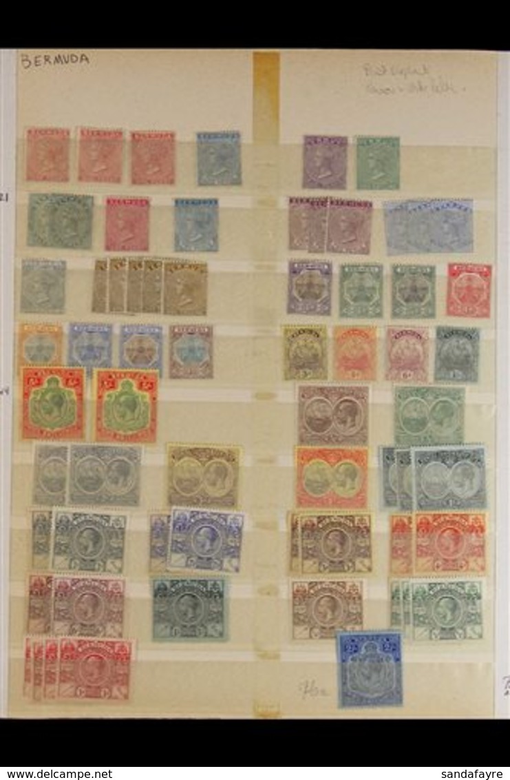 1865-1938 MINT ASSEMBLY On An Old Two-sided Stock Page, Includes 1865-1903 1d (x3) & 2d Mostly Unused, Plus Perf 14x12½  - Bermudas