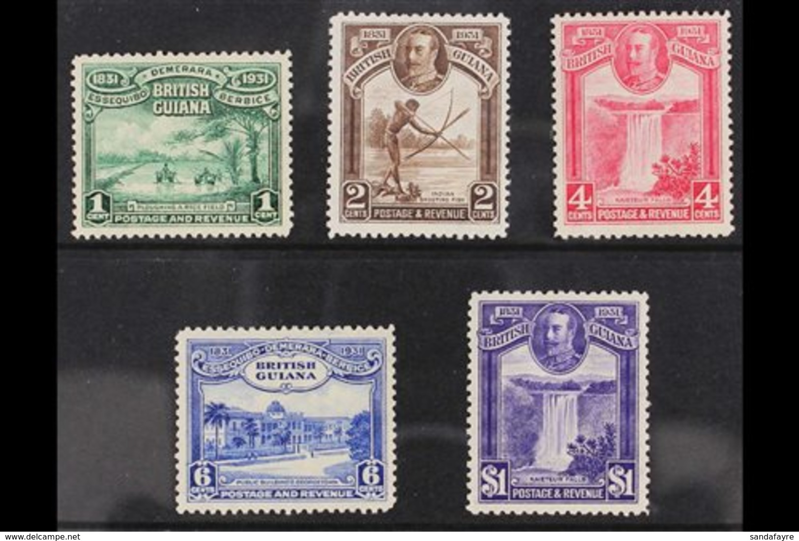 1931 Centenary Complete Set, SG 283/87, Very Fine Mint, Fresh. (5 Stamps) For More Images, Please Visit Http://www.sanda - Guyane Britannique (...-1966)