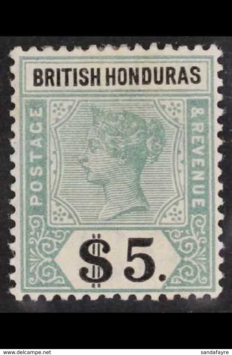 1891-01 $5 Green And Black Top Value, SG 65, Very Fine Mint. For More Images, Please Visit Http://www.sandafayre.com/ite - Honduras Britannique (...-1970)