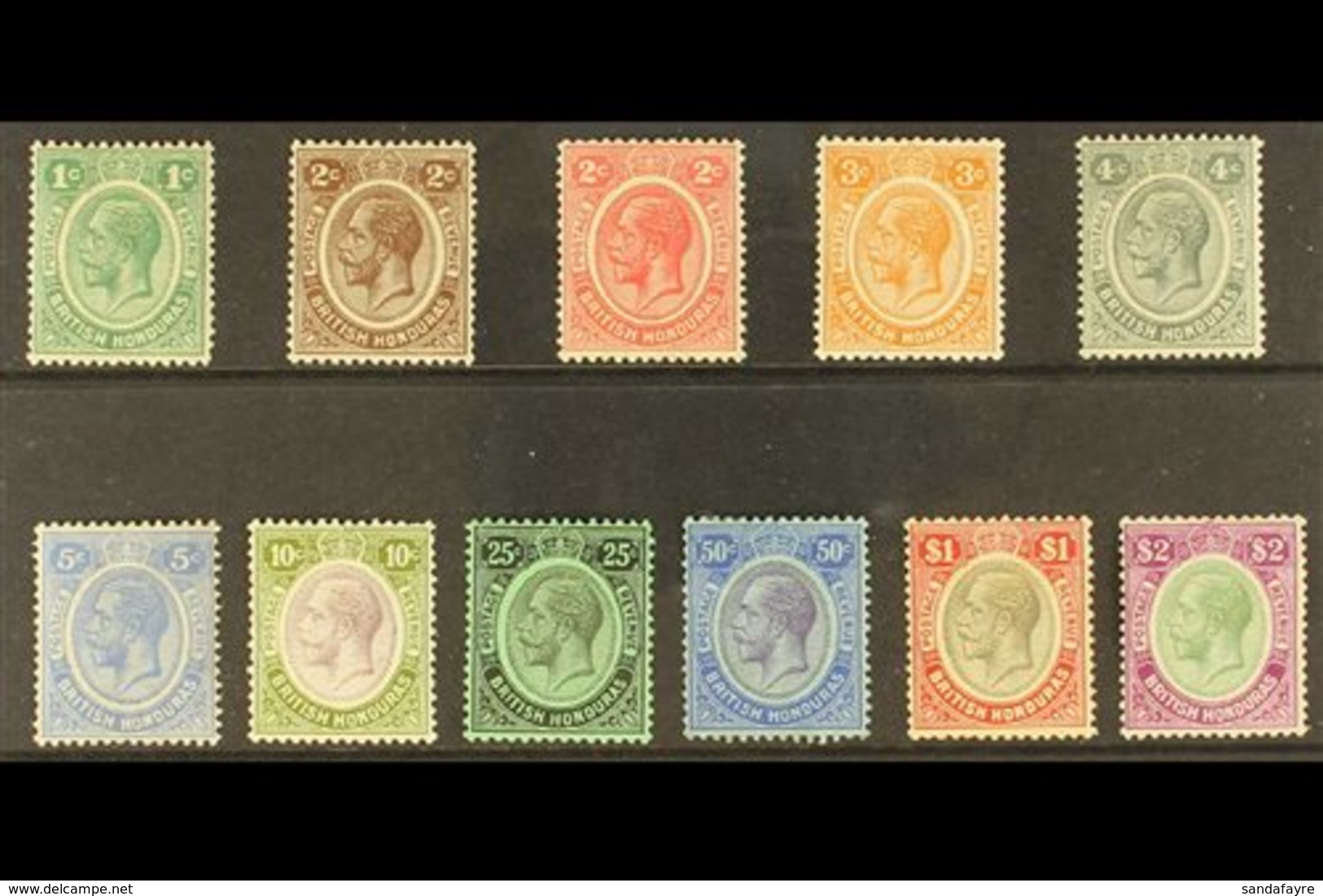 1922-23 Script Wmk Definitive Set, SG 126/37, Very Fine Mint (11 Stamps) For More Images, Please Visit Http://www.sandaf - Honduras Británica (...-1970)