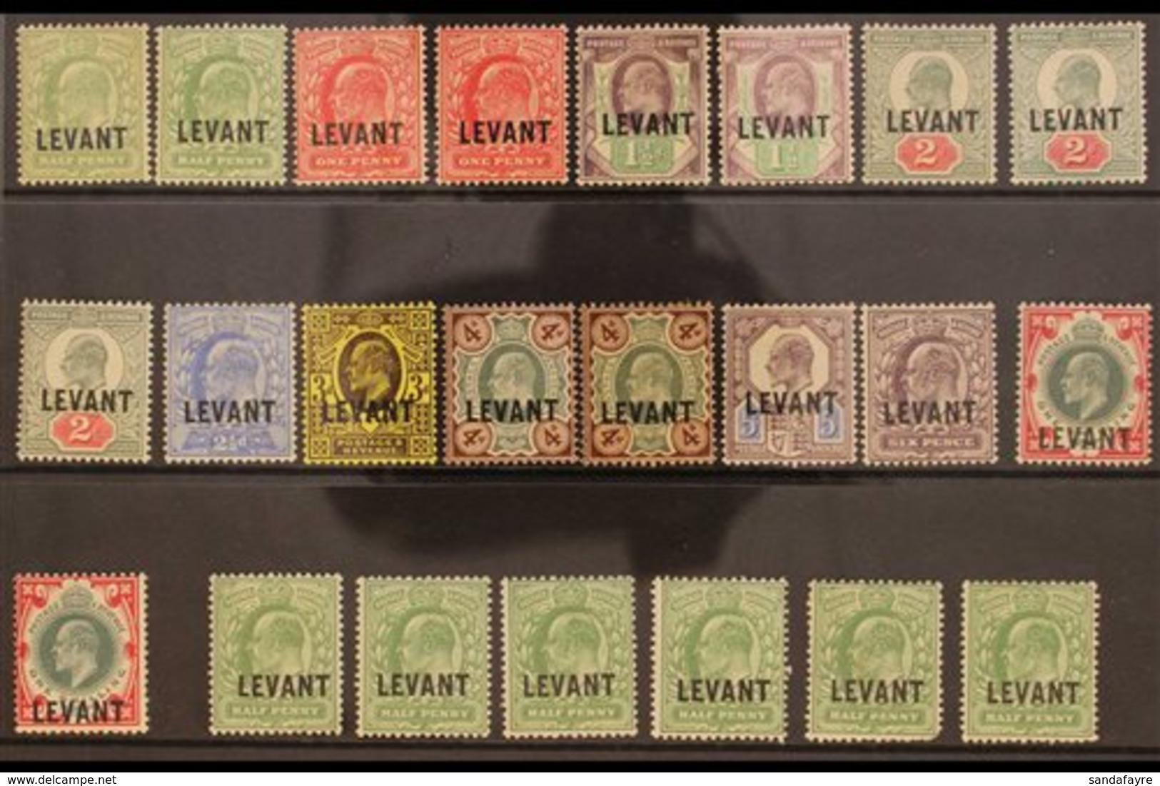 BRITISH CURRENCY 1905 - 12 Overprint Set Complete Including Shades And Papers Including Harrison Printings, SG L1-11, Fi - British Levant