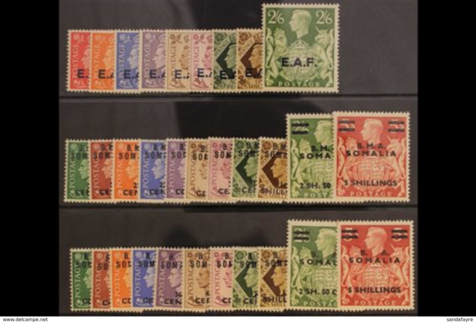 SOMALIA 1943 - 50 Issues Complete SG S1 - 31, Fine To Very Fine Mint. (31 Stamps) For More Images, Please Visit Http://w - Afrique Orientale Italienne