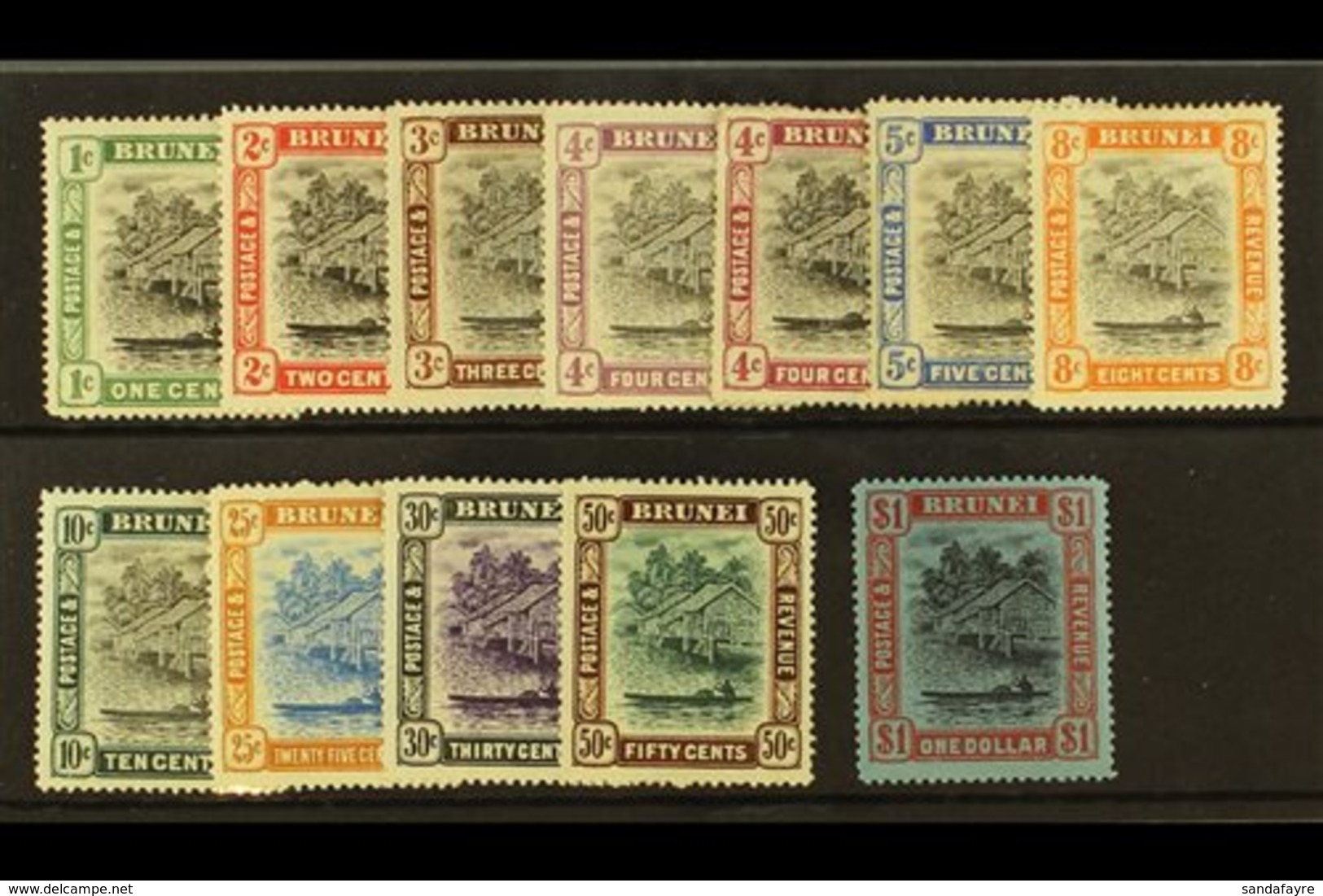 1907-10 Complete Hut Set, SG 23/33, Plus 4c Reddish Purple, SG 26a, Fine Mint. (12) For More Images, Please Visit Http:/ - Brunei (...-1984)