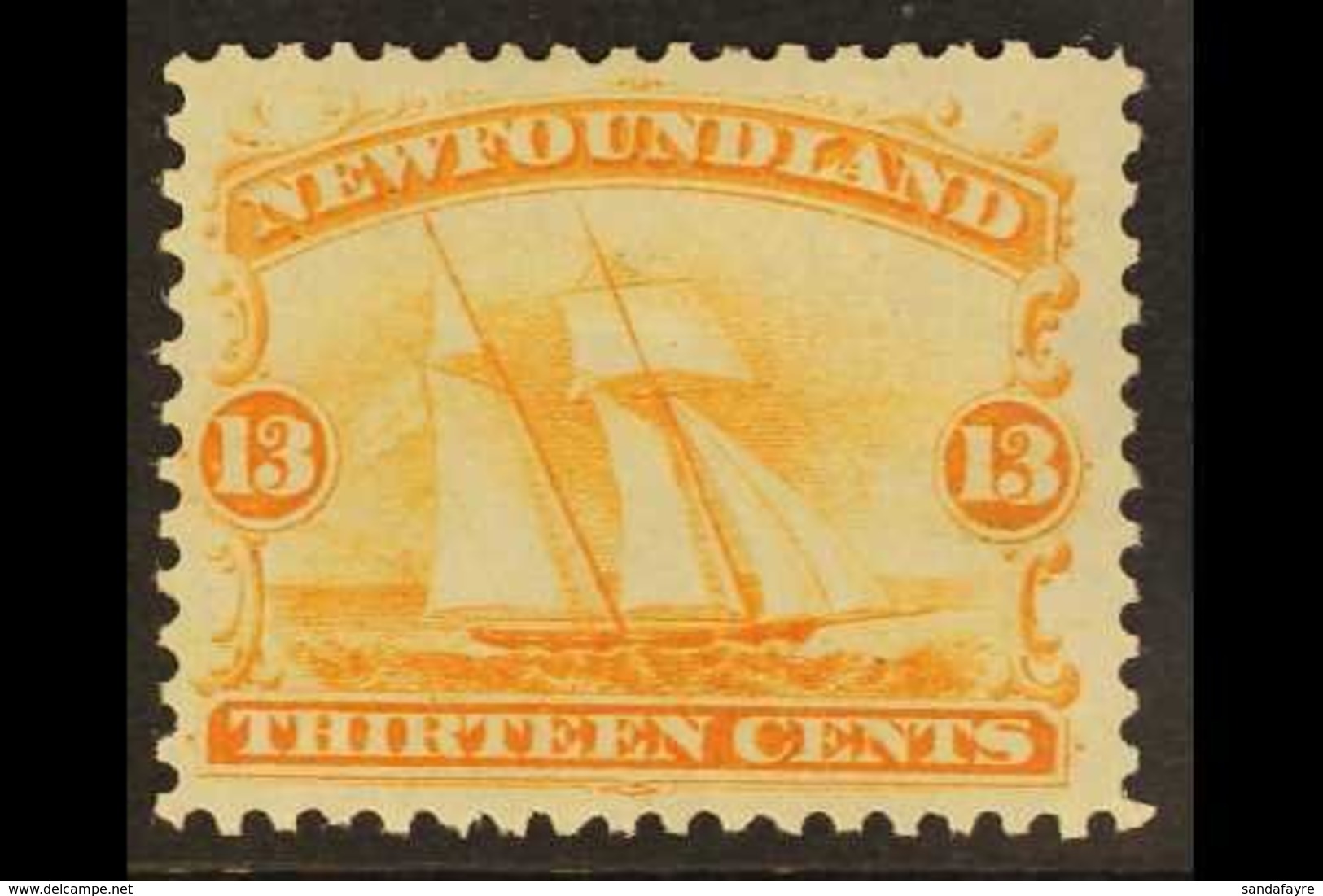 1865 13c Orange Yellow, Schooner, SG 29, Very Fine Mint. Well Centered With Full Colour. For More Images, Please Visit H - Otros & Sin Clasificación