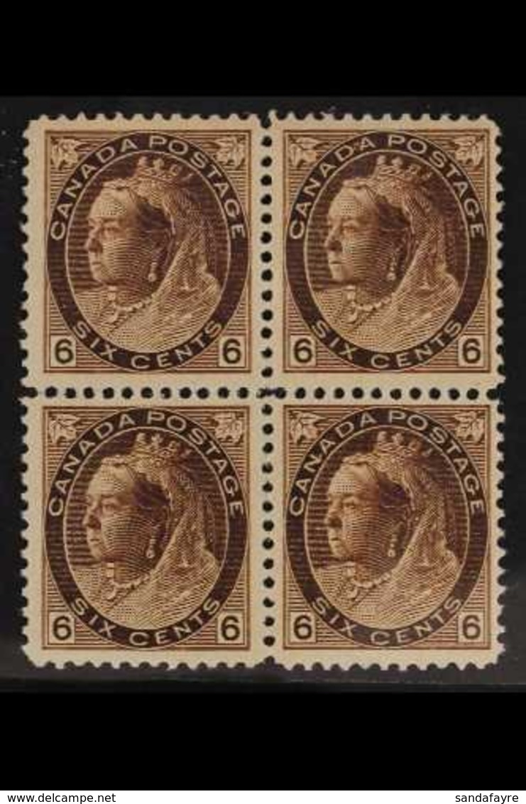 1898 6c Brown, Numeral, SG 159, Mint Block Of 4. Flat Gum Put Still An Attractive Block. For More Images, Please Visit H - Autres & Non Classés