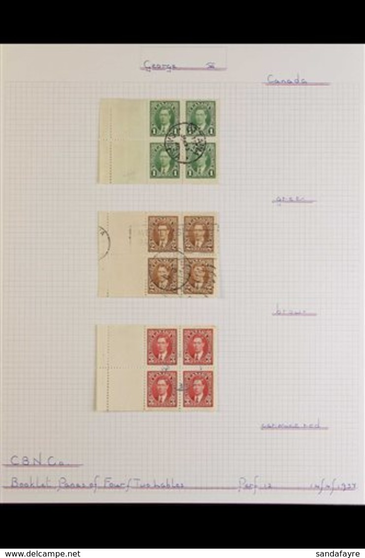 KGVI BOOKLET PANES 1937-51 USED COLLECTION Of Complete Panes, We See 1937-8 1c, 2c & 3c Panes Of 4+2 Labels, 1c & 2c Pan - Sonstige & Ohne Zuordnung