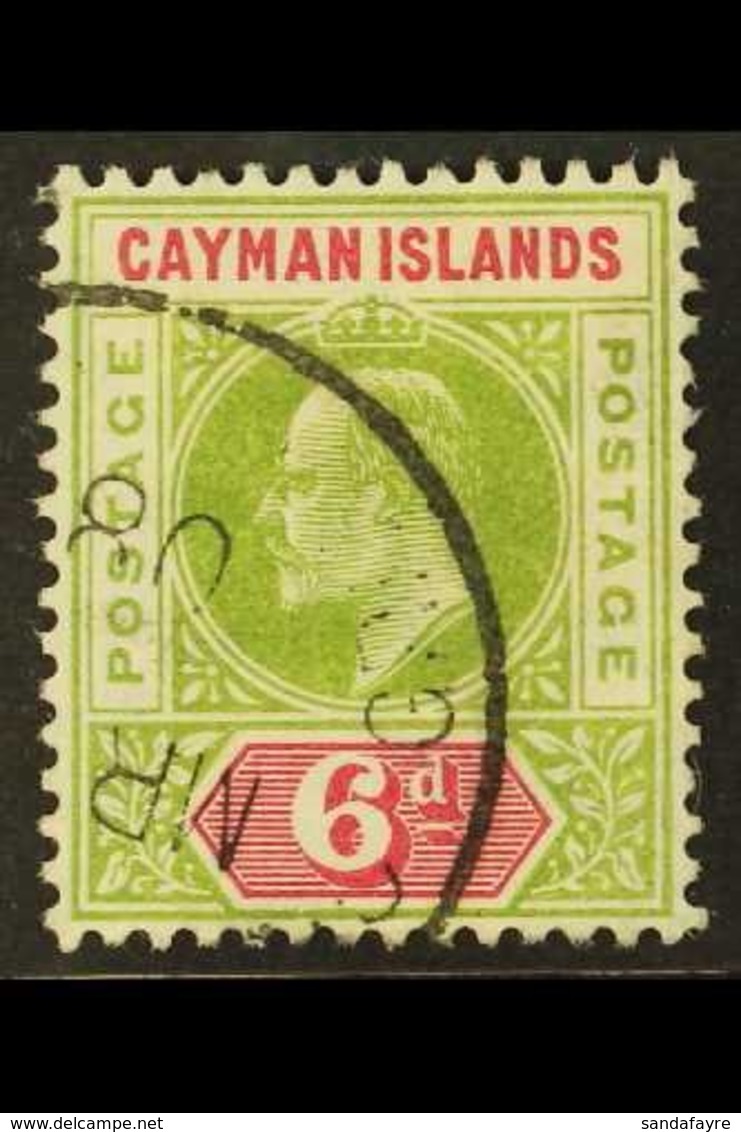 1907 6d Olive & Rose, SG 14, Fine Cds Used For More Images, Please Visit Http://www.sandafayre.com/itemdetails.aspx?s=61 - Caimán (Islas)