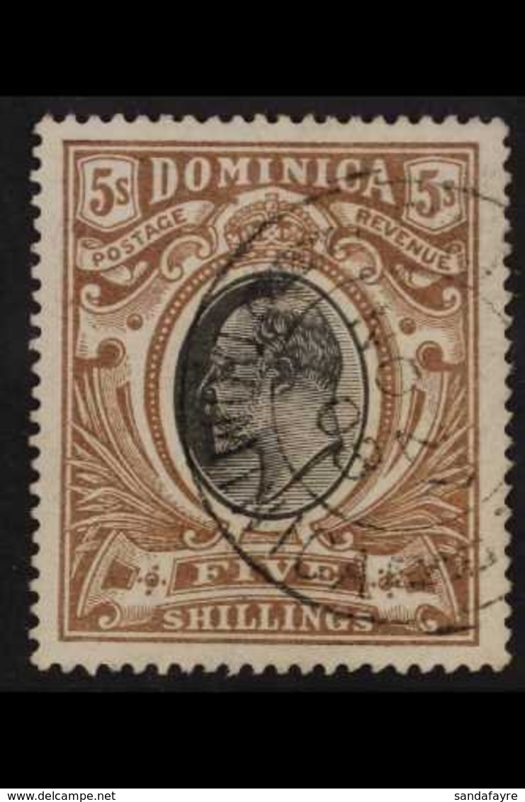 1903-07 KEVII 5s Black & Brown, SG 36, Well Centred, Very Fine Used With Fully Dated Cds Cancel. For More Images, Please - Dominica (...-1978)