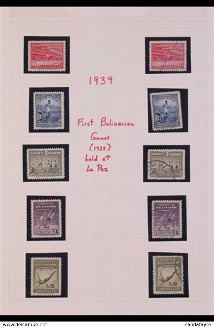 SPORT TOPICAL COLLECTION 1939-1996 Small Collection On Album Pages. Very Fine Mint (some Never Hinged) Stamps, Plus Some - Ecuador