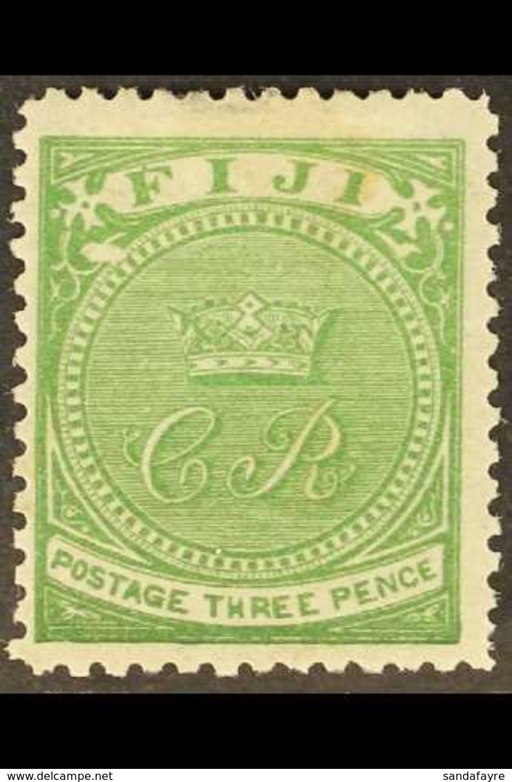 1871 3d Pale Yellow Green, SG 11, Fine Mint For More Images, Please Visit Http://www.sandafayre.com/itemdetails.aspx?s=6 - Fidschi-Inseln (...-1970)