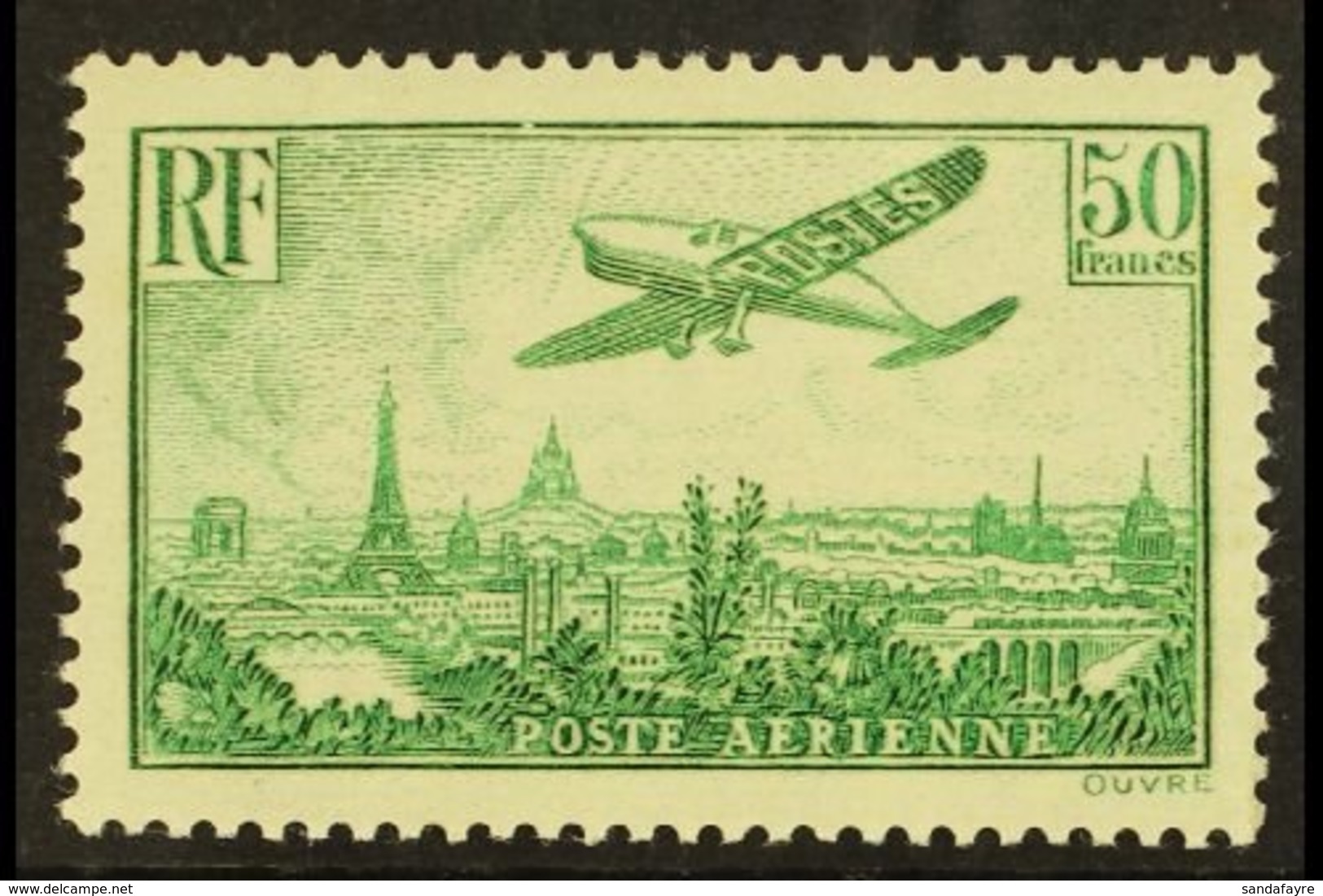 1936 50f Green Air Post, Yv 14, Very Fine Mint For More Images, Please Visit Http://www.sandafayre.com/itemdetails.aspx? - Autres & Non Classés