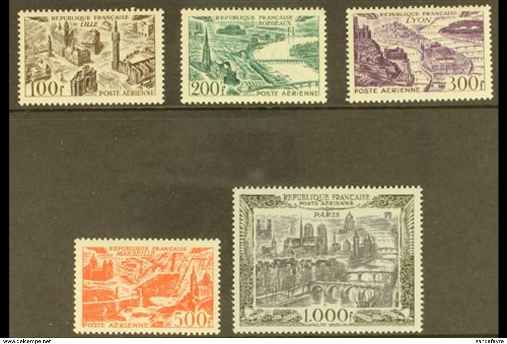 1949-50 Air Complete Set (SG 1055/59, Yvert 24/27 & 29), Superb Mint, Very Fresh. (5 Stamps) For More Images, Please Vis - Autres & Non Classés