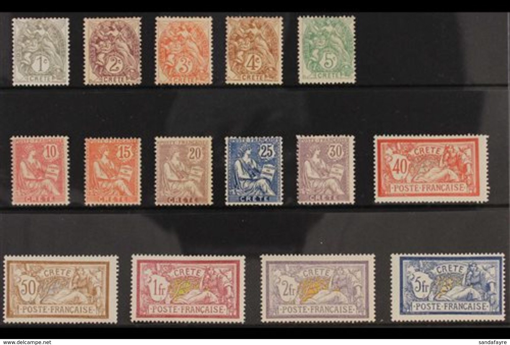CRETE 1902-03 Complete Set, Yv 1/15, Fine Mint (15 Stamps) For More Images, Please Visit Http://www.sandafayre.com/itemd - Otros & Sin Clasificación