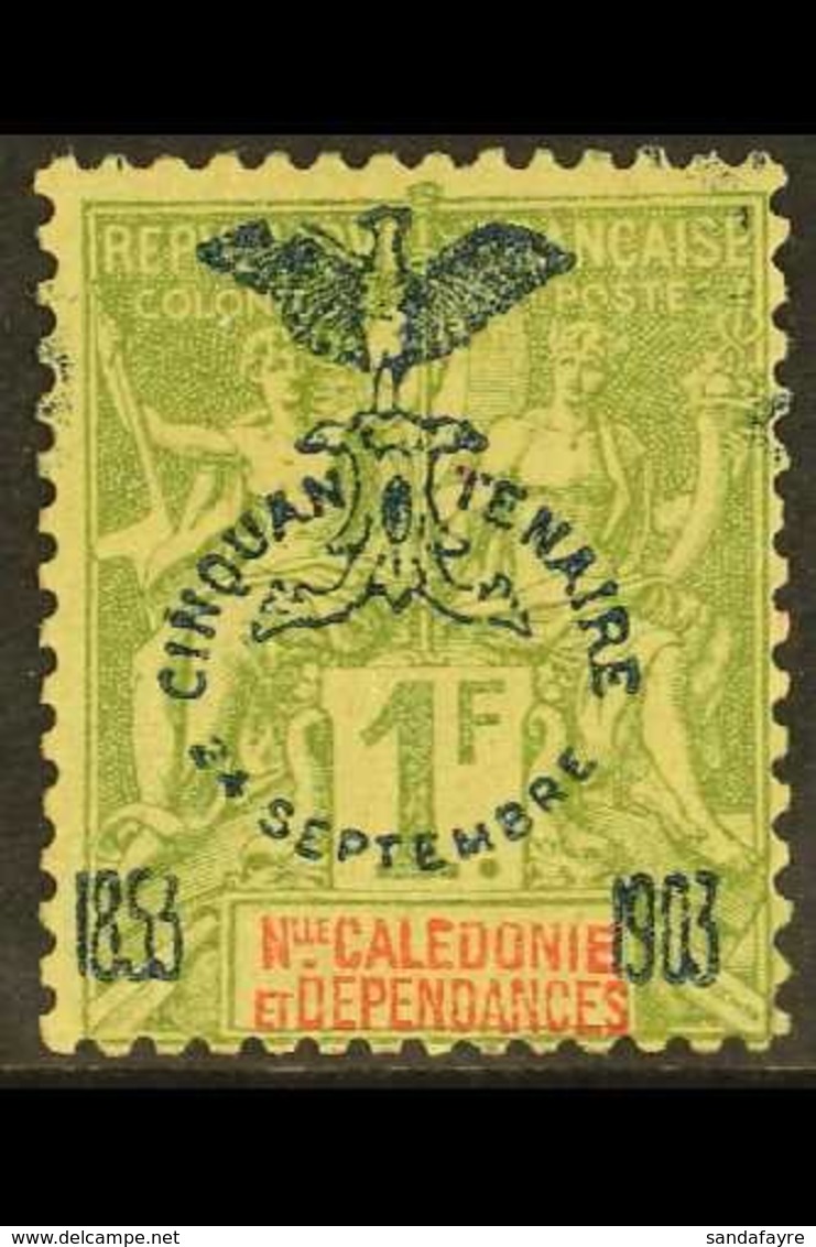 NEW CALEDONIA 1903 1fr Olive 50th Anniv, Yv 80, Fine Mint. Signed Calves. For More Images, Please Visit Http://www.sanda - Otros & Sin Clasificación