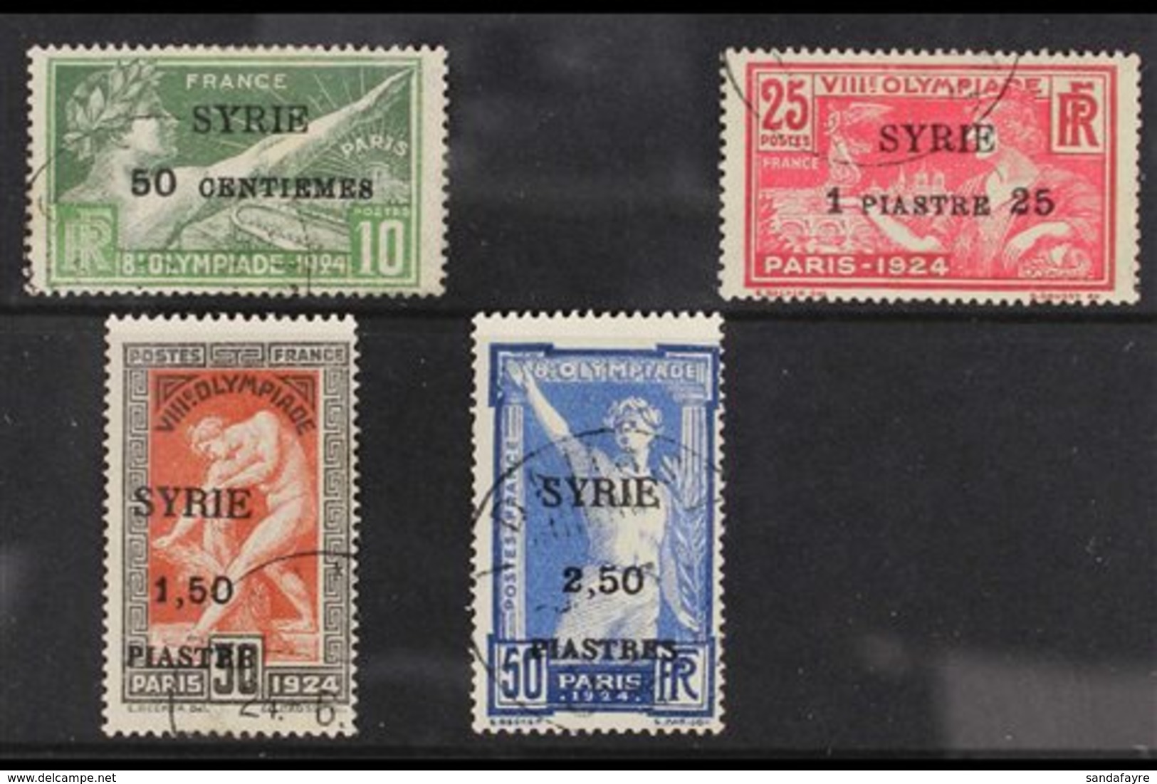 SYRIA 1924 Olympic Games Set (of France) Surcharged, Yv 122/25, SG 139/42, Fine Used (4 Stamps) For More Images, Please  - Autres & Non Classés