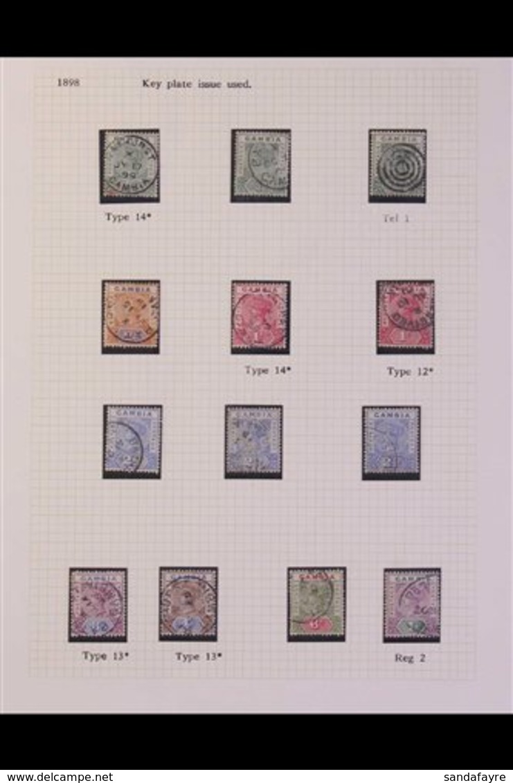 1898-1902 Complete Set, SG 37/44, Fine Used On An Album Page Displaying Postmarks, And With Additional ½d X2, 1d, And 2½ - Gambie (...-1964)