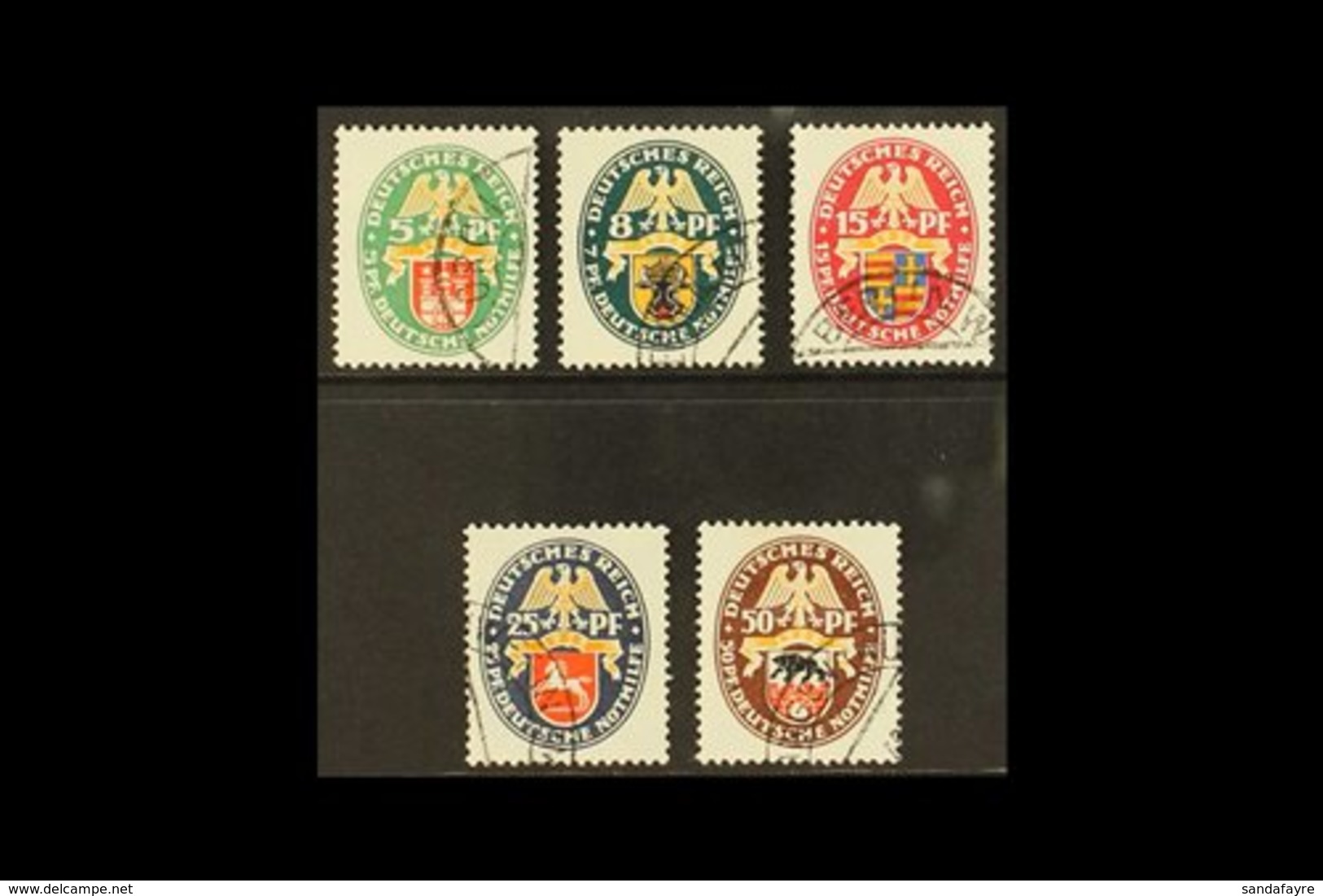 1928 Welfare Fund - Arms Complete Set (Michel 425/29, SG 446/50), Superb Cds Used, Fresh. (5 Stamps) For More Images, Pl - Other & Unclassified